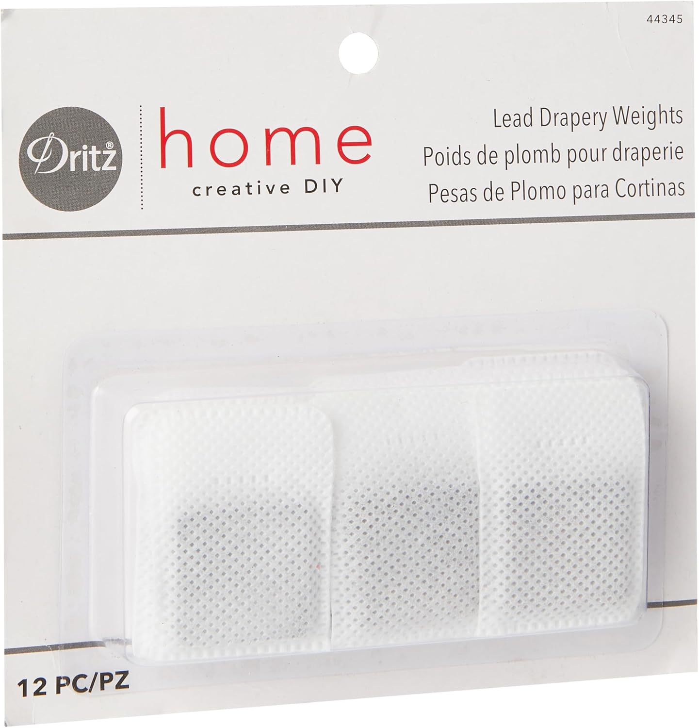 Dritz Home Covered Lead Drapery Weights, 12-Piece, White (Pack of 1) image number 1