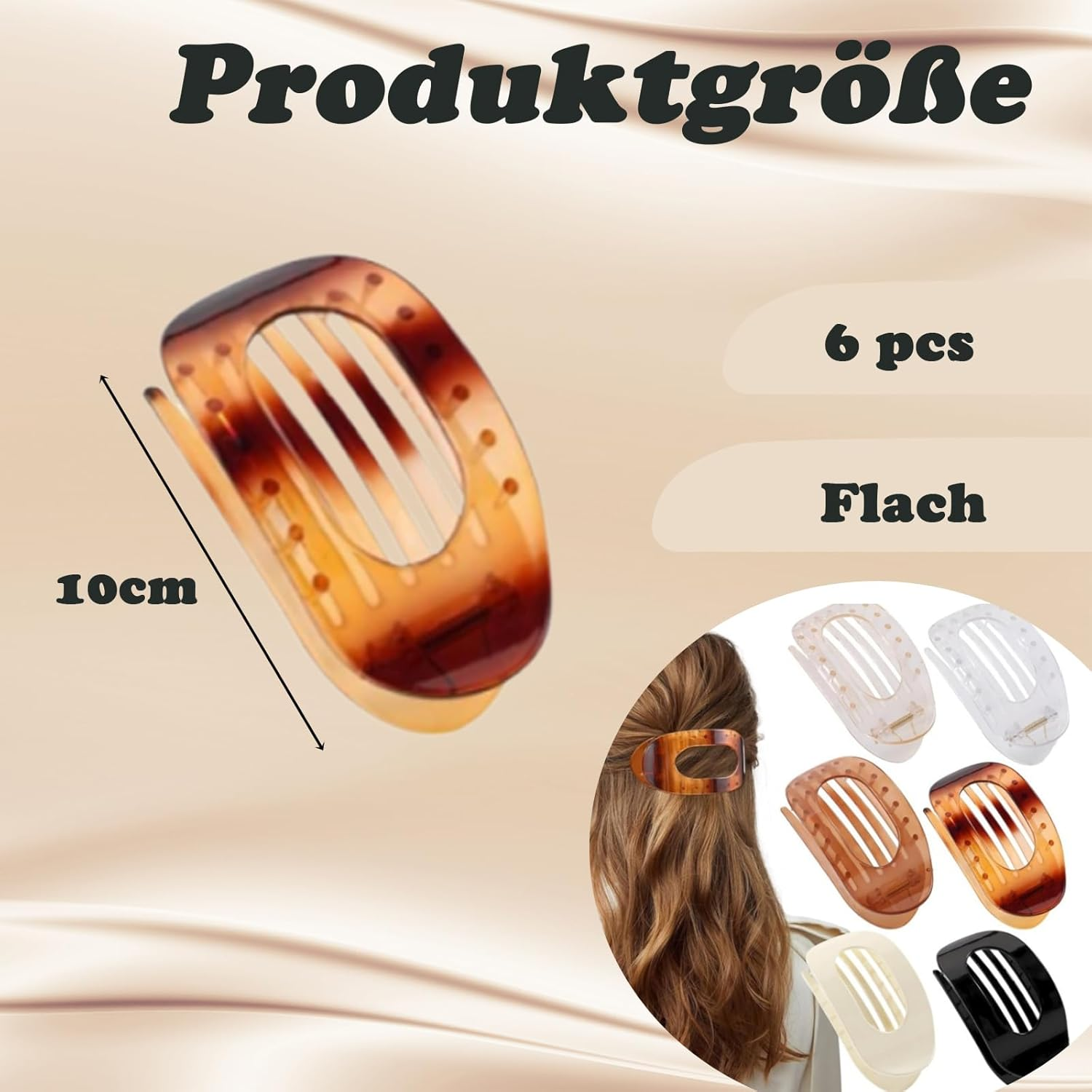 Set of 6 Flat Hair Clips, Flat Hair Clips, Flat Hair Clips, Flat Hair Clips, Women'S Elegant Hair Clips for Everyday, Party and Styling, Gift for Women (6 Colours) image number 1