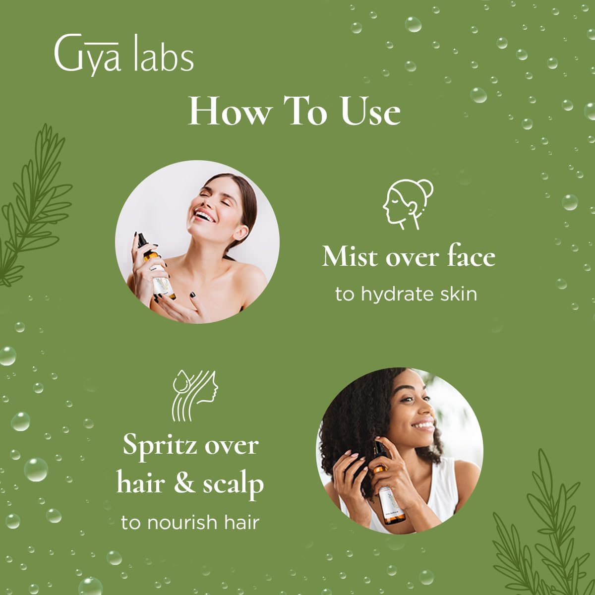 Gya Labs Rosemary Hydrosol - 100 Ml - Face & Body Mist for Skin Toner & Hair Refresher - as Pillow, Room & Linen Spray for Fresh Scent image number 2