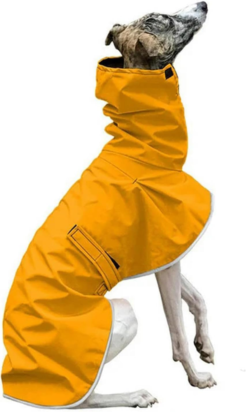 UOSIA Dog Warm Jacket Waterproof Whippet Coat Winter Adjustable Greyhound Clothes Cold Weather Warm Fleece Clothes Italian Greyhound Clothes for Medium Large Dogs（Orange,L） image number 3