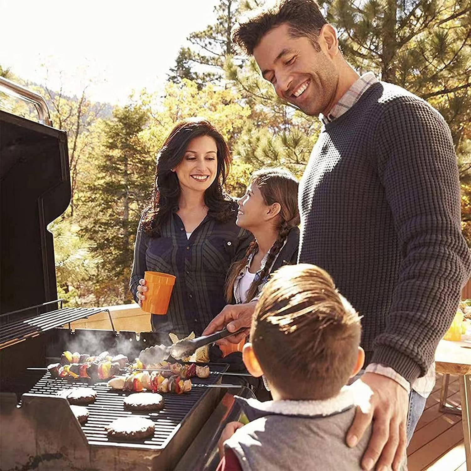 40Pcs Flat Metal Grilling Skewers, 304 Stainless Steel BBQ Skewers with Storage Tube, Reusable Barbecue Stick for Outdoor Camping Picnic Tools Cooking Tools image number 1