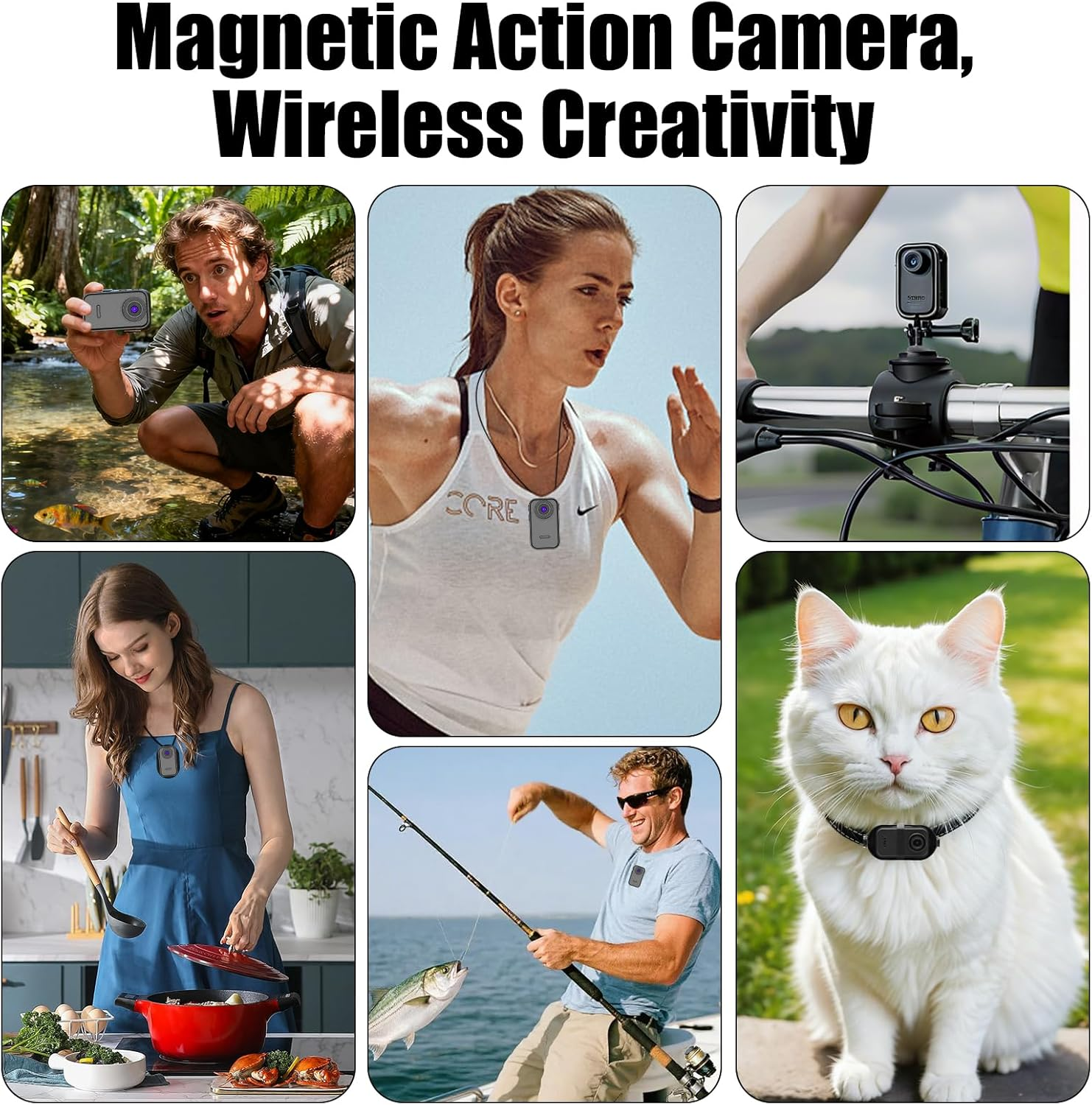 OBEST Mini Sport Camera 1080P with 1.47-Inch Ips,Action Camera HD Lens with a 130-Degree Wide-Angle Lens,Cat Collar Camera for Cyclist, Outdoor Adventurer,Animal image number 6