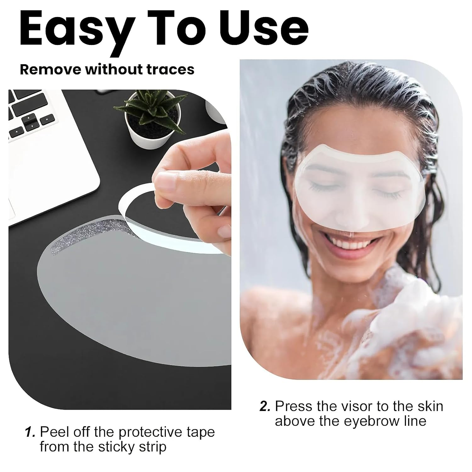 50 PCS Eye Shield after Cataract Surgery Disposable Clear Plastic Eye Shield for Showering Haircut Hairspray Plastic Face Visors for Microblading Shower Visor for Adults Mascara Shield image number 4