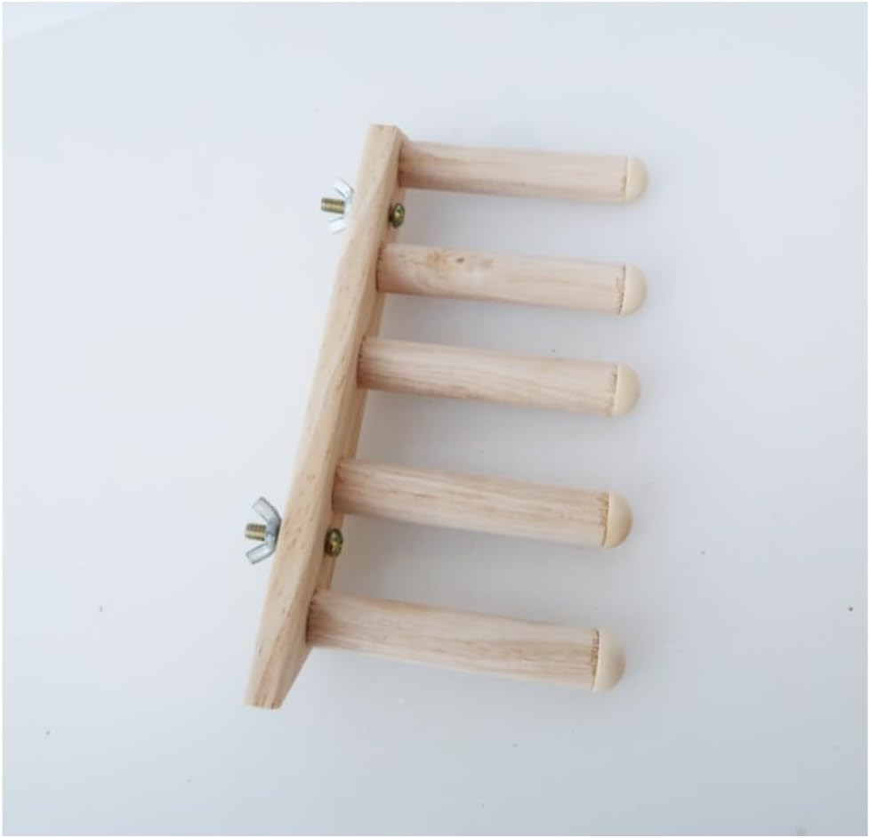 Wooden Bird Perch Ladder Parrot Stand Ladder Climbing Bird Stands for Parrots Bird Cage Toys image number 3