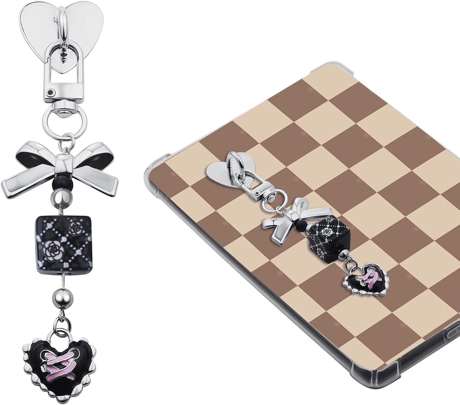 Sunla Charm Chains for Kindle, Cute E-Reader Phone Charm Bracelets Accessories Gift for Reader Booklovers Women for Kindle/Phone/Camera/Bag Decor