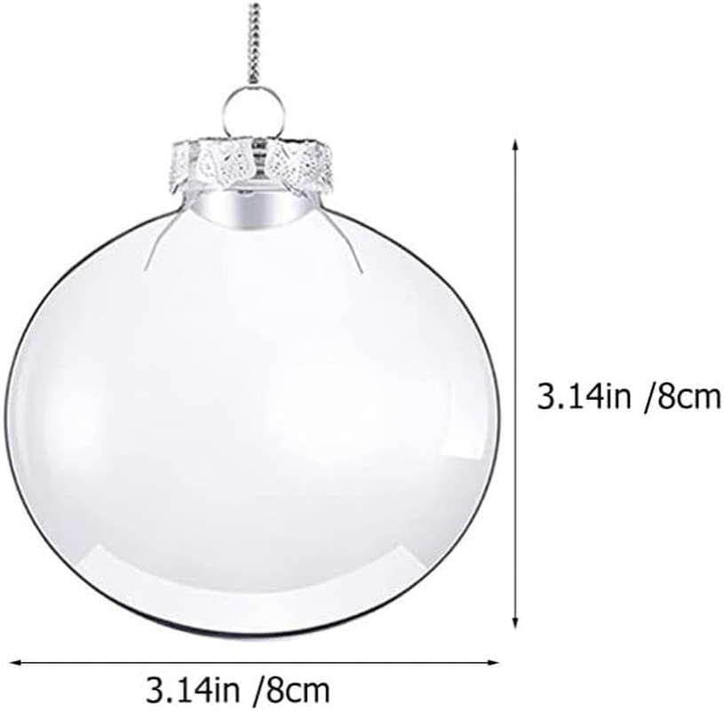 Ciieeo Clear Fillable Baubles 8Cm Flat Transparent Christmas Tree Hanging Ornaments DIY Xmas Party Decorations for Home and Wedding image number 5