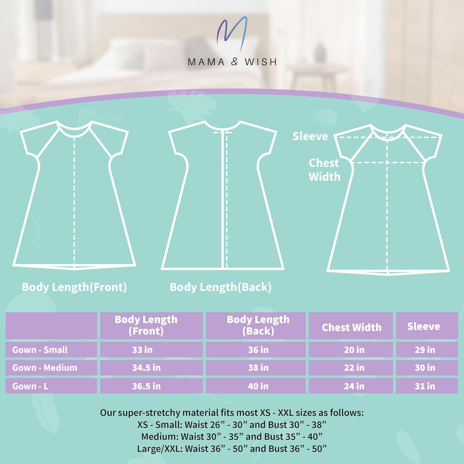 Mama & Wish Labor and Delivery Gown 3 in 1 Labor, Delivery and Nursing Gown for Hospital Made with Ultra-Soft Fabric image number 5