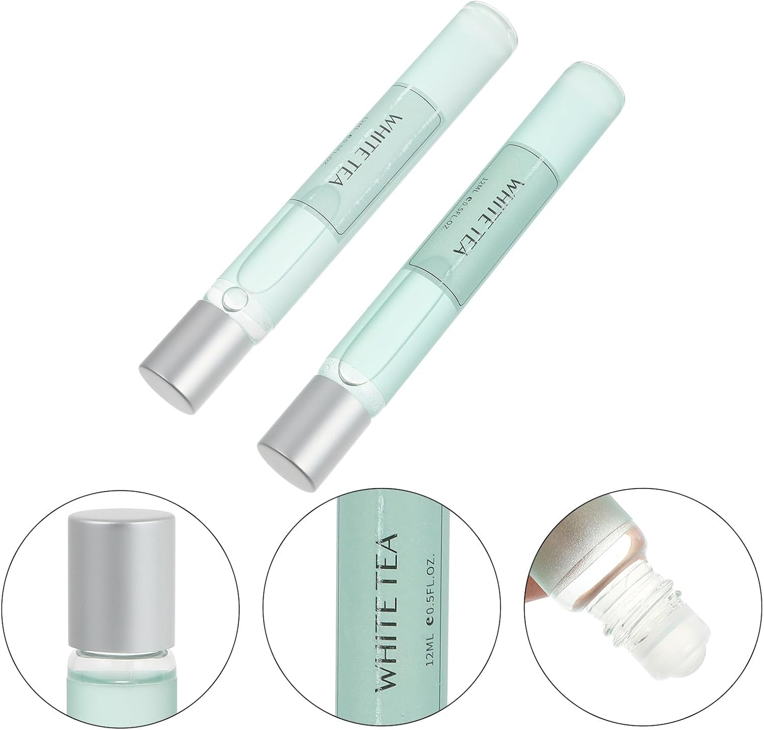 OSALADI White Tea Scented Roll-On Perfume 2Pcs for Women and Men, Daily Fragrance Body Perfume with Deodorant, Light Romantic Aroma Suitable for Students and Everyday Use