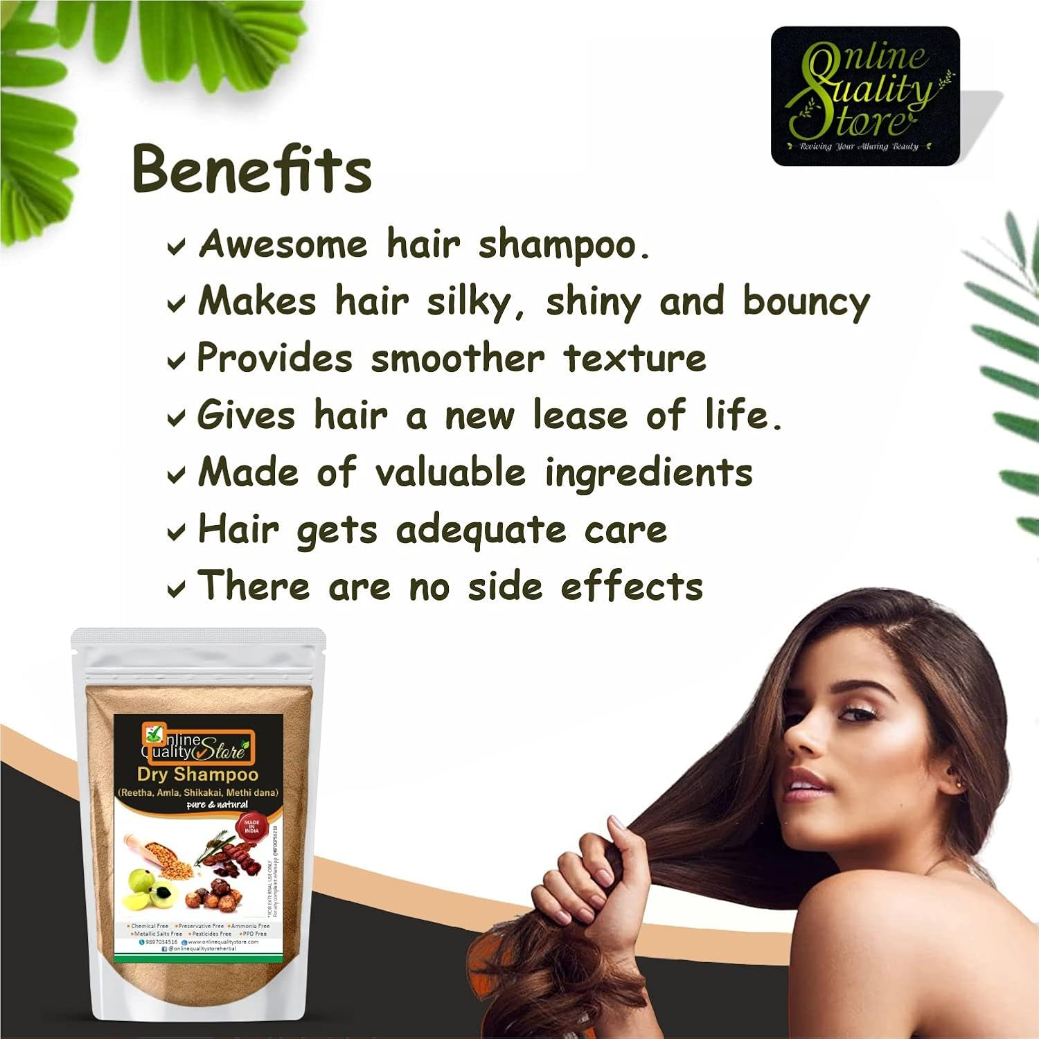 Online Quality Store Hair Shampoo Powdered Form,900G image number 2