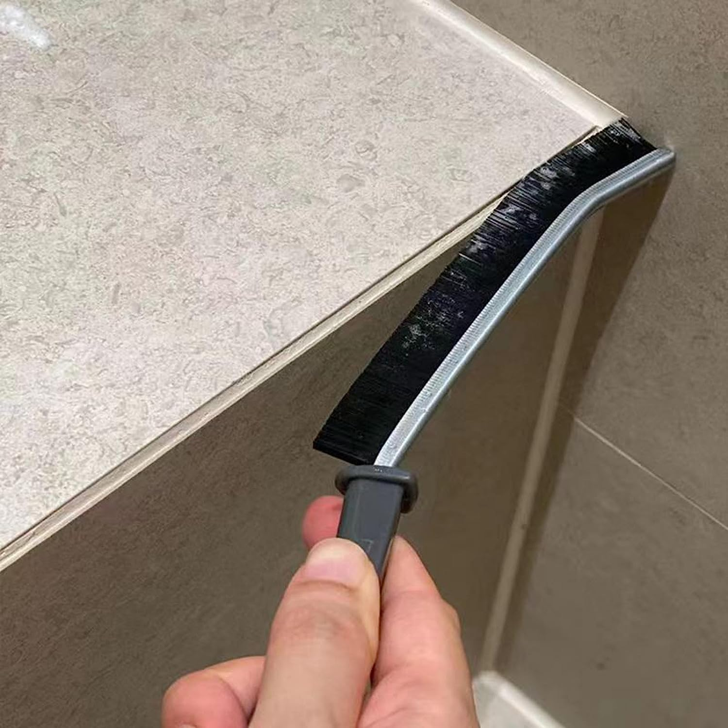 Gap Cleaning Brush, Dead Corners Multifunctional Brushes for Bathroom Kitchen Tiles, Window Slots, Crevice Gaps (Black 3PCS) image number 2
