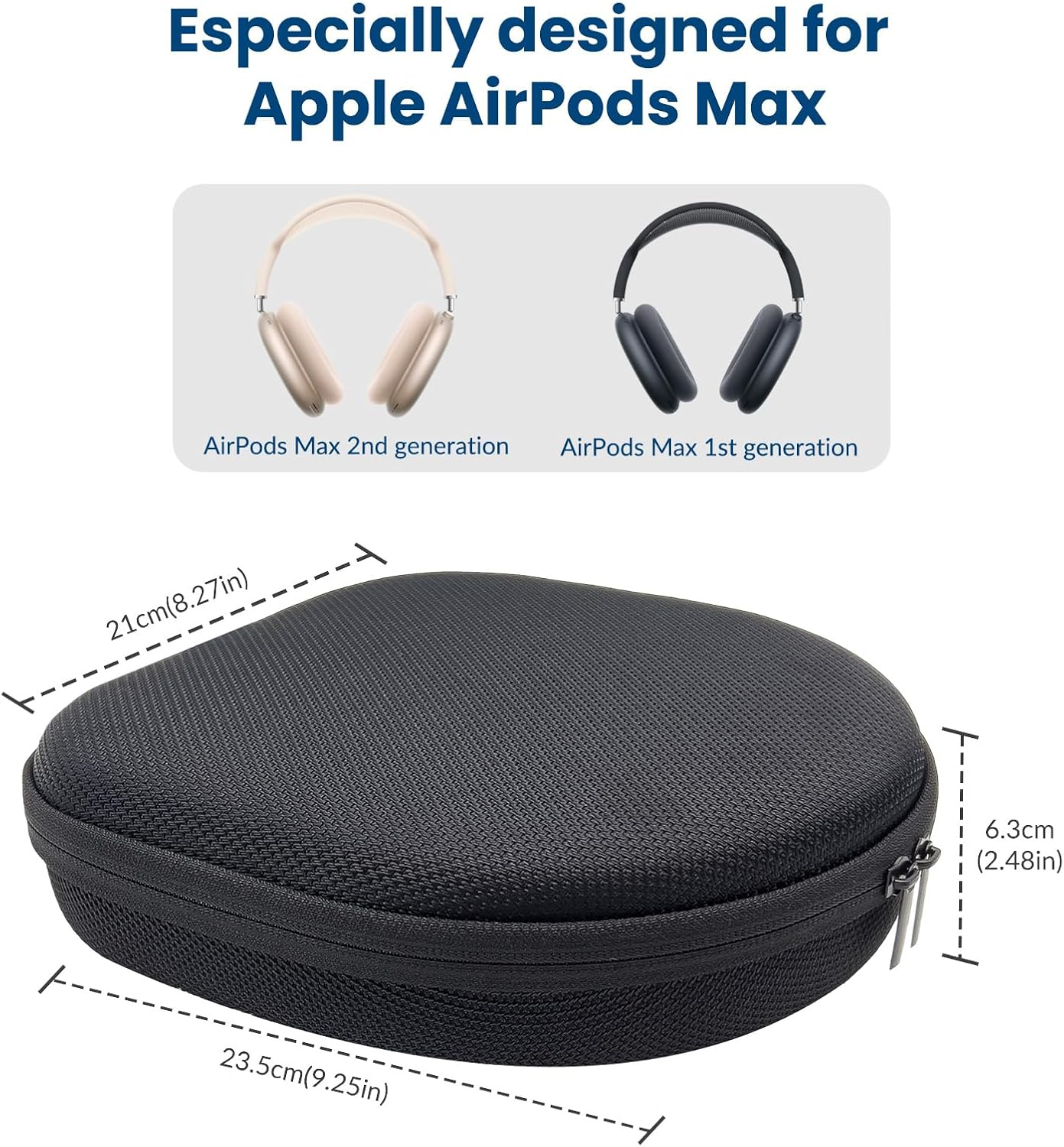 Smart Case for Airpods Max 2024 2020, Hard Travel Storage Case Supports Auto Wake Sleep Mode, Portable Organizer Bag for Apple Airpods Max, Charger and Accessories image number 5