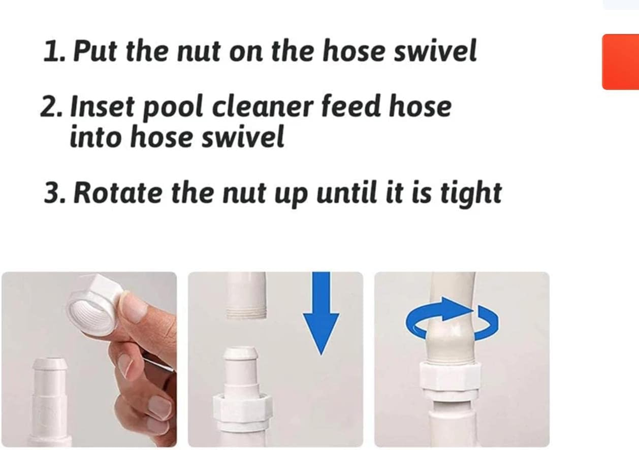 ATIE 280, 380, 180 Pool Cleaner Hose Swivel D20 and Hose Nut D15 Combo Kit Replacement for Zodiac Polaris 280, 380, 180 Pool Cleaners (4 Pack) image number 6