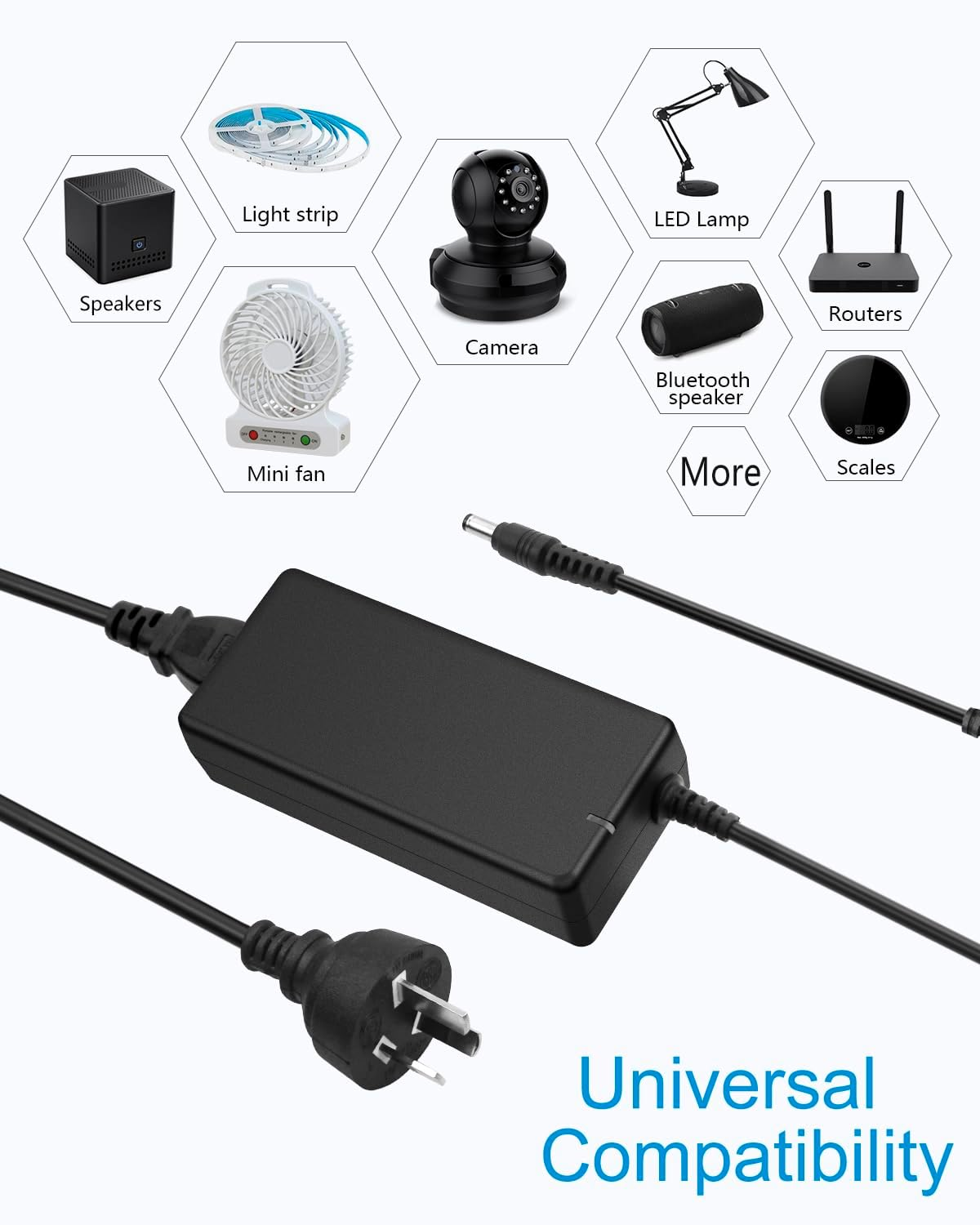 ALITOVE 24V Power Supply 4A 96W AC/DC Adapter 220-240V AC to DC 24 Volt Converter 4Amp 3.75A 3.5A 3.3A 3.2A Transformer 5.5X2.5Mm for LED Strip CCTV Camera LCD Monitor Massage Chair（Au Plug） image number 1