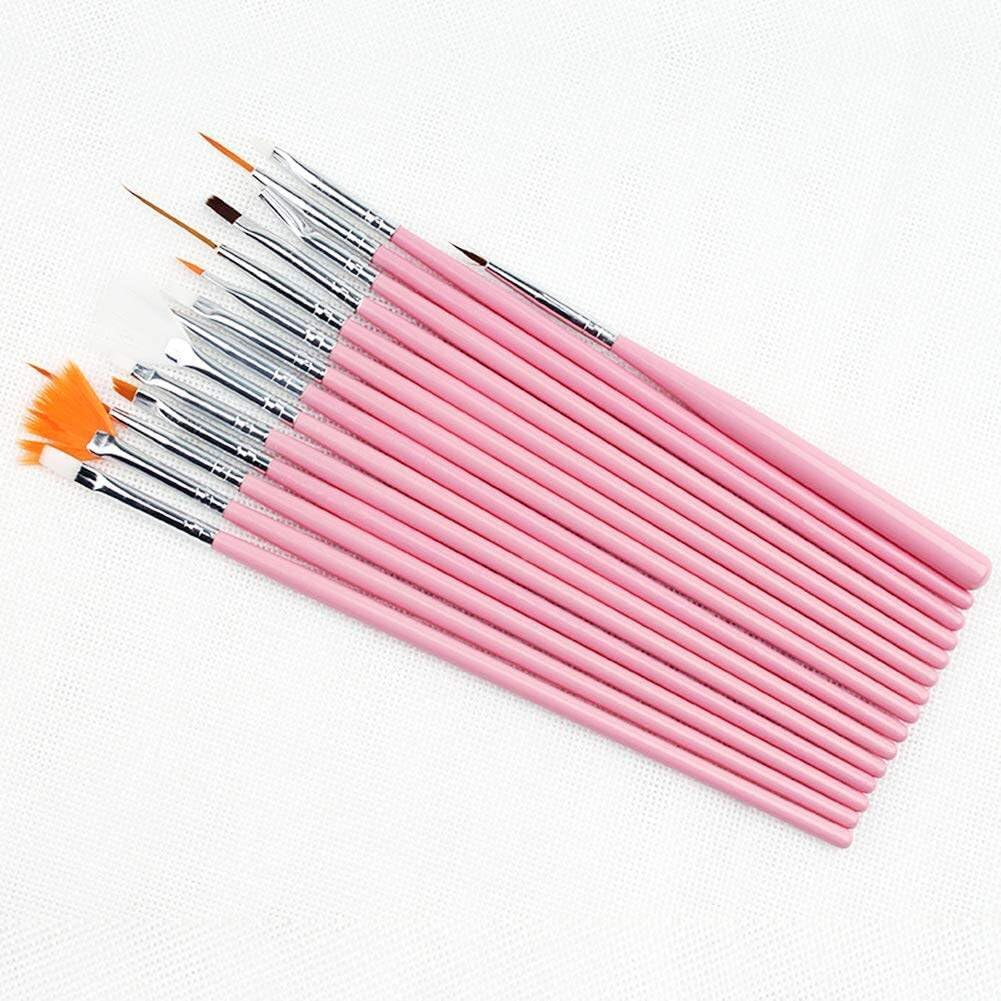 Nail Art Drawing Pen 15Pcs Nail Art Hook Line Dotting Drawing Pen Polish Makeup Brhes Manicure Tool Pink, Normal image number 4