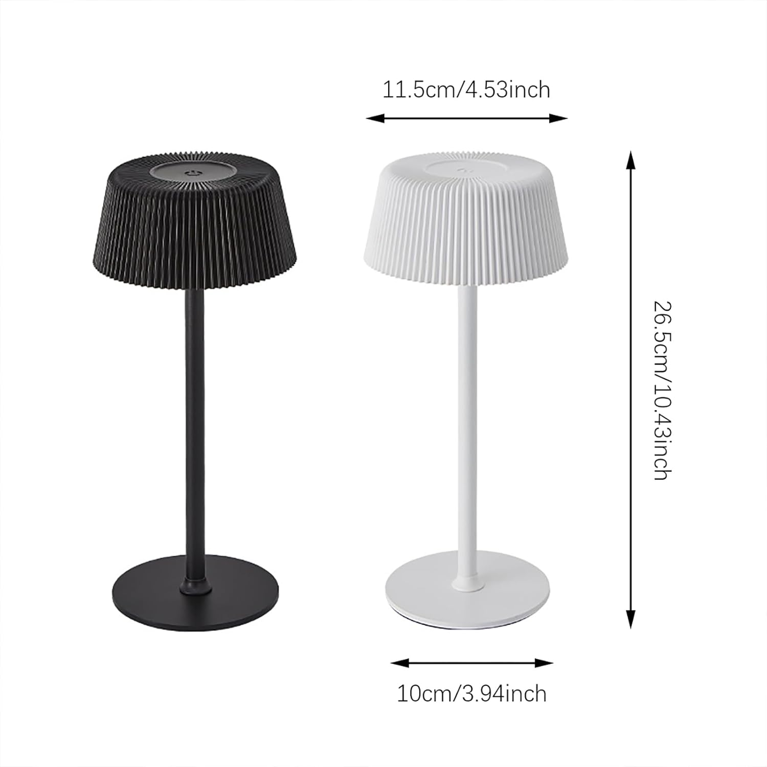 Shenzhi Tech Ambient LED Table Lamp, Elegant USB Rechargeable Desk Lamp, Touch Controlled Dimmable Indoor Night Light for Home Decor Bedside Room Restaurant (White) - Black image number 4