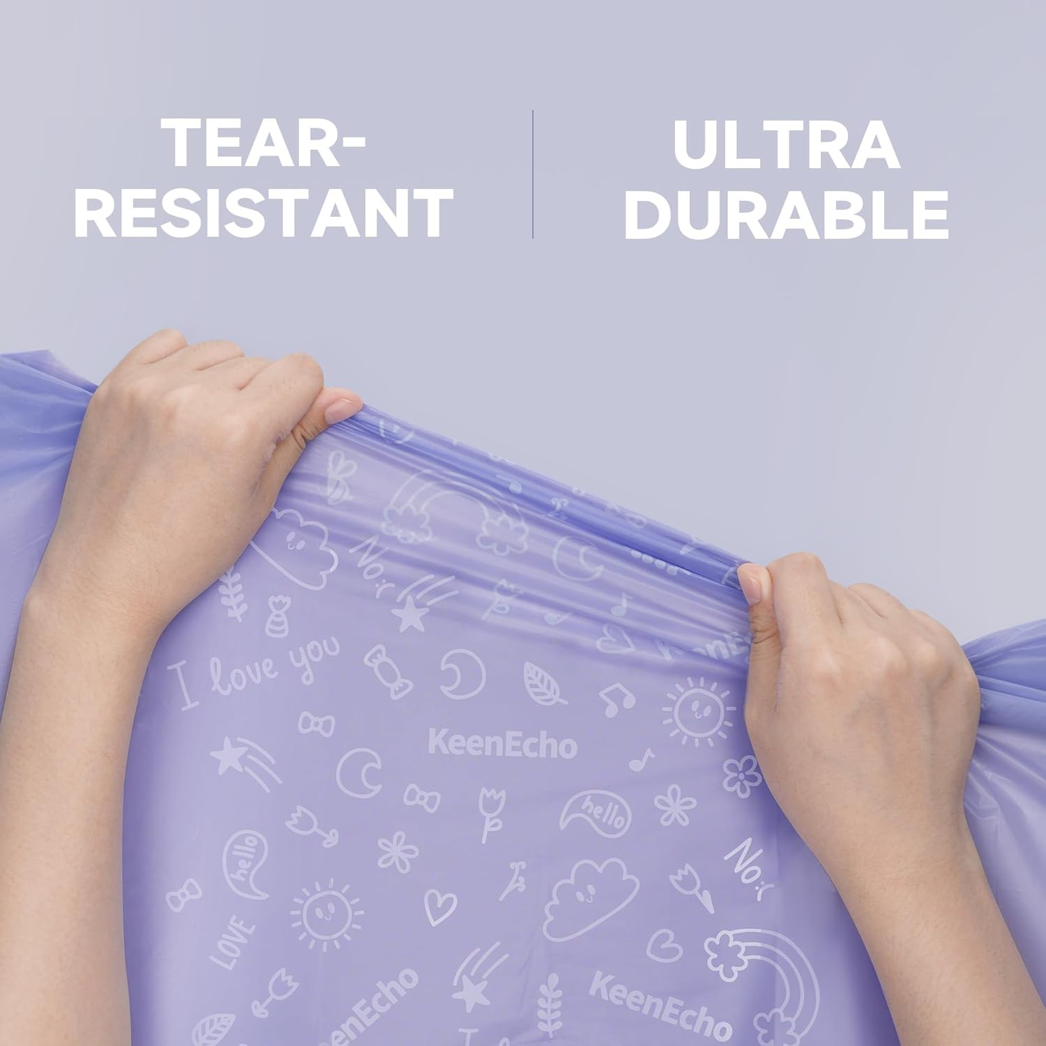 Disposable Nappy Bags with Handles 100 Count (4 Rolls), Leak-Proof Odor Lock Unscented Nappy Sacks on the Go, Ocean Recycled Plastic