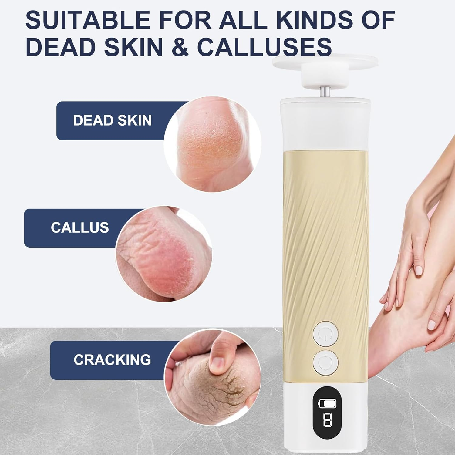 Electric Foot Callus Remover, Professional Pedicure Kit with 9 Speed, LCD Display, Reversal, Gear Memory & Charging Dock, Rechargeable Foot File Grinder for Feet Dry Dead Skin image number 5