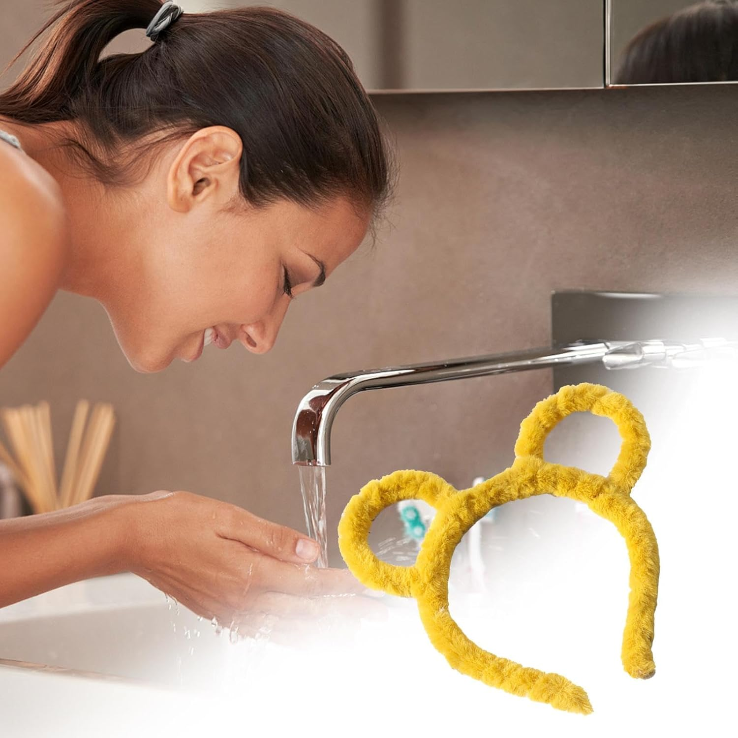 Cute Makeup Headband, Headbands for Women for Washing Face - Cute Makeup Headband for Women - Plush Headband, Soft Decorative Hair Accessories, Makeup Skincare Headband, Luminous image number 1