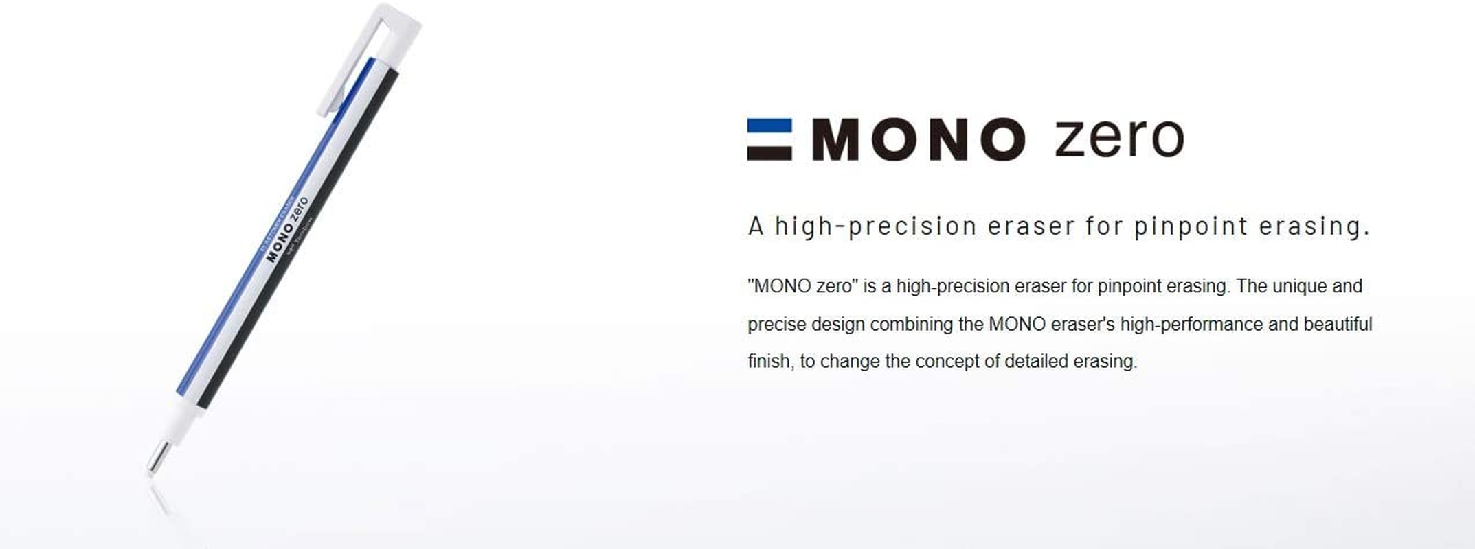 Tombow Mono Zero Silver Barrel Rectangular Eraser, 1 Pack image number 6