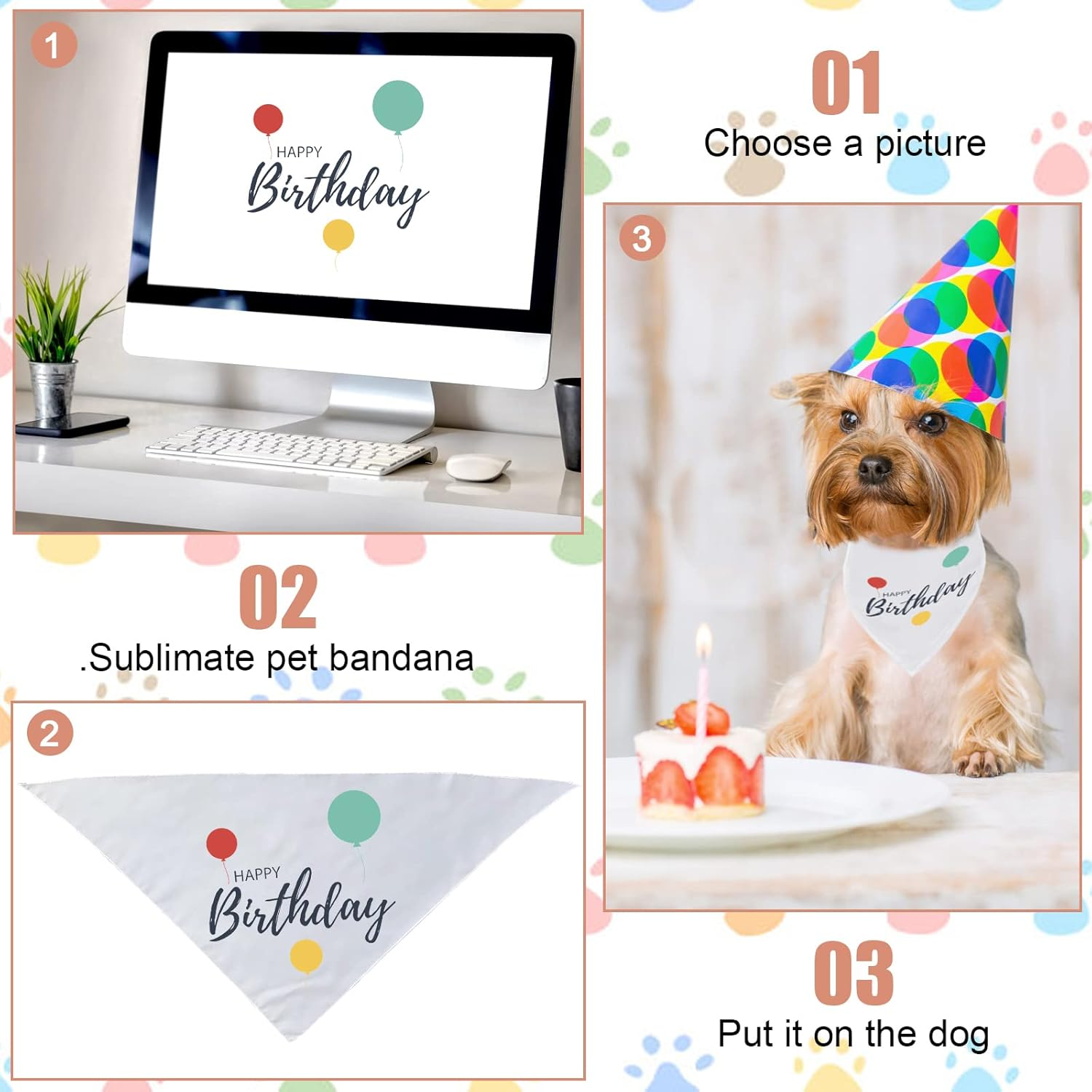 Blank Dog Bandanas, 36 Pack Solid Pet Triangle Scarf, White, DIY Triangle Dog Bandanas for Small, Medium and Large Dogs - 24Pcs image number 7