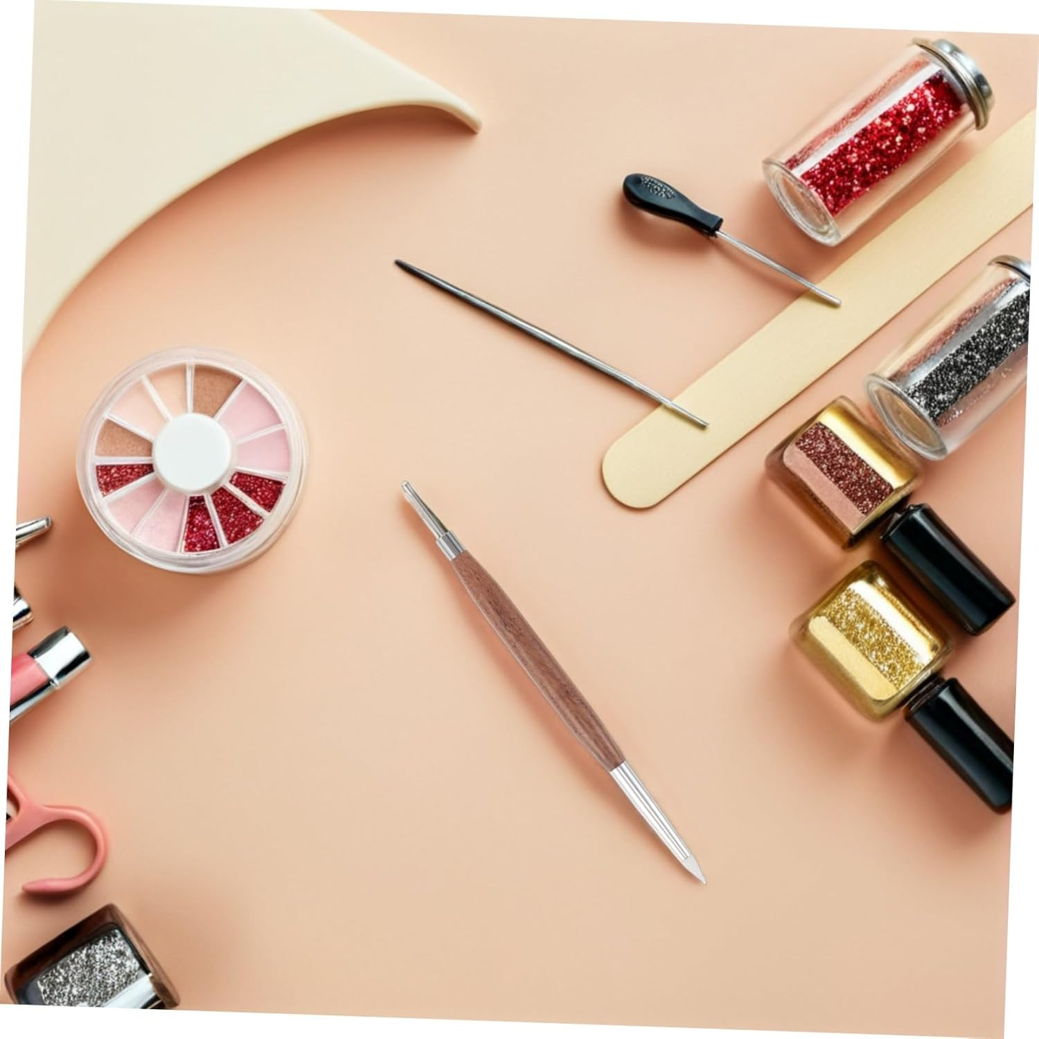 CIYODO 2Pcs Dual Tipped Nail Art Pens with Silicone Heads and Sandalwood Handles Multifunctional Embossing and Gel Scraping Tools for Precise Detailing Japanese Quality Nail Drawing And image number 6