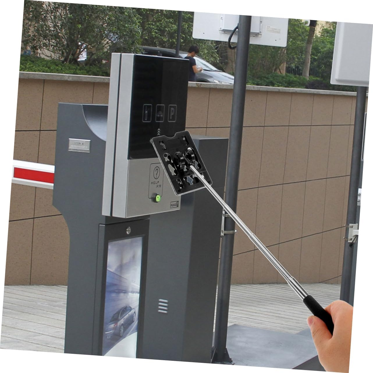 Parliky 2 Pcs Retractable Telescopic Card Holder for Vehicle Parking Toll Swiping Extendable Card Stick for Car Parking Fee Telescoping Rod for Toll Cards image number 4