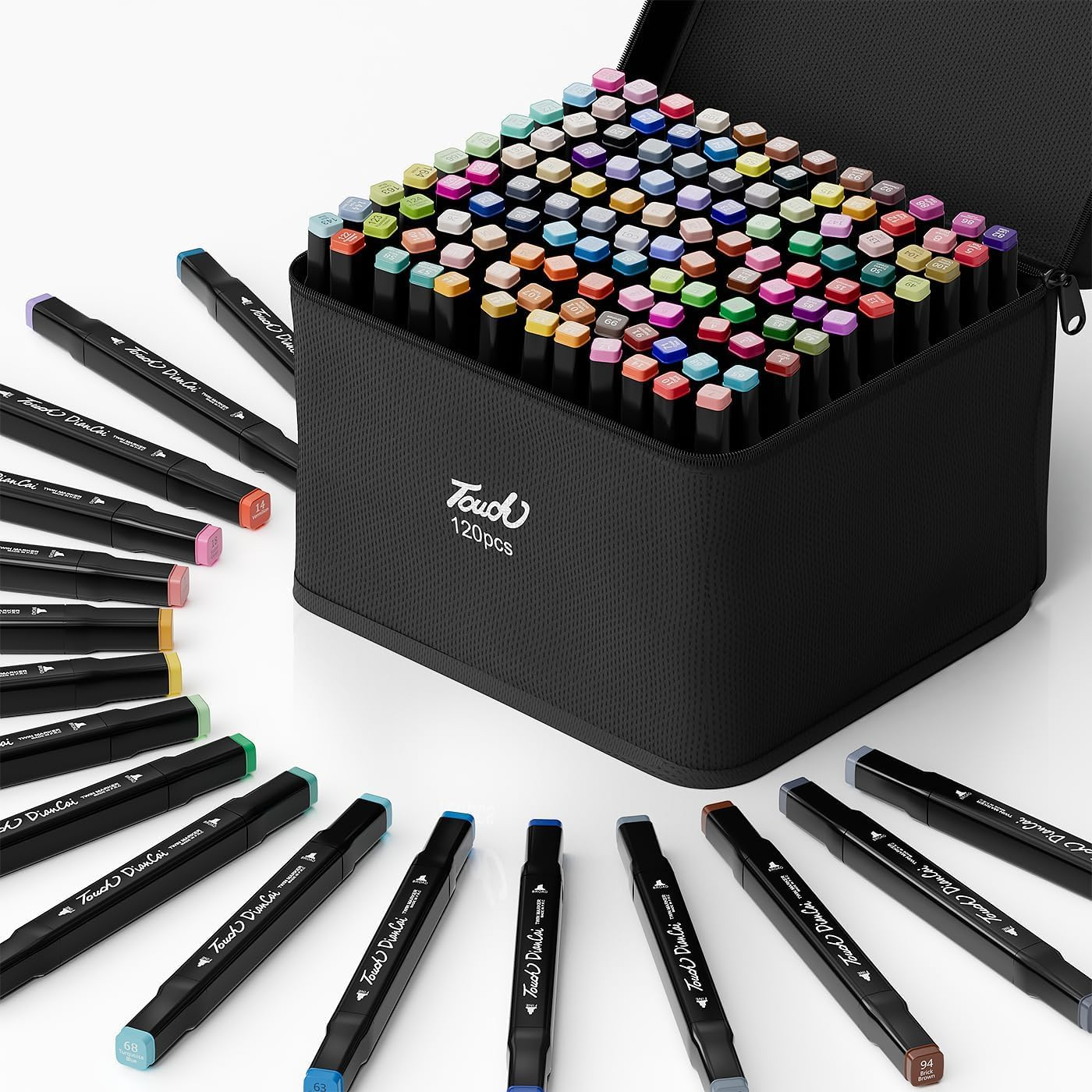 PFATURKHN 120 Color Marker Set with Pen Base, Alcohol Marker, Double Head Art Marker, Waterproof Ink Color Marker, Painting Color Marker for Drawing, Notes, Marking, Children'S Gift image number 6