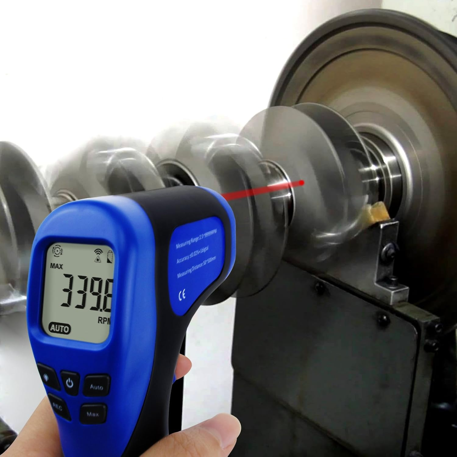 Digital LCD Photo Tachometer Non-Contact RPM Meter Speed Gauge Surface Speed Tach Meter image number 3