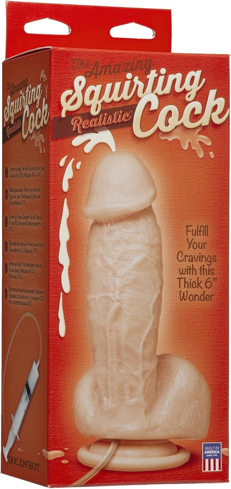 Doc Johnson the Amazing Squirting Realistic Cock with 1 Oz. Bottle of Splooge Juice - Vanilla image number 1