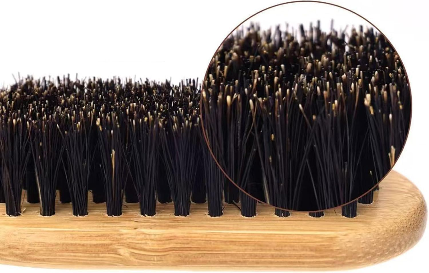 Yxvyxymyxxg​ Slick Back Styling Brush Set - 2-Pack Boar Bristle & Anti-Static with Wooden Handle for Men & Women, Large Household & Small Travel Brush for Hair & Beard image number 3