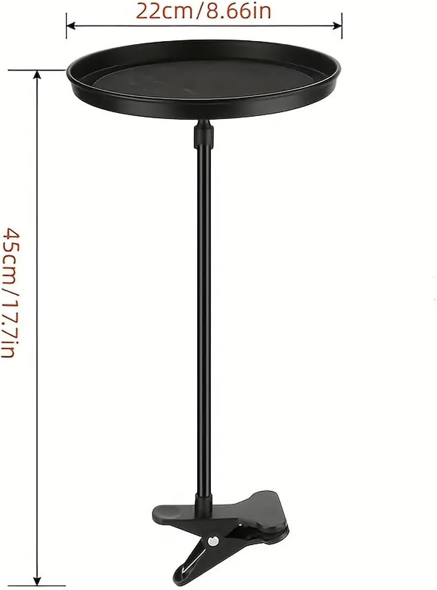 AIMALL Car Food Tray Rack with Adjustable Clamp - 8.66" Round, 17.7" High, Convenient Car Food and Drink Holder for Co-Pilot Dining image number 1