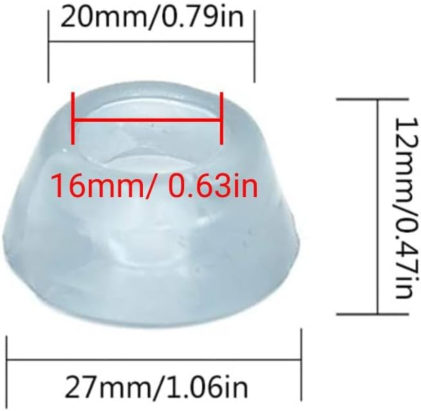 20 Pcs Rubber Feet Pads for Furniture Adhesive Clear Bumper Pads 2 Sizes Shock-Absorbing Buffers Noise Absorption Protectors Pads for Kitchen Cupboard Home Door Handle Knob, Large (&Oslash;27Mm) image number 3