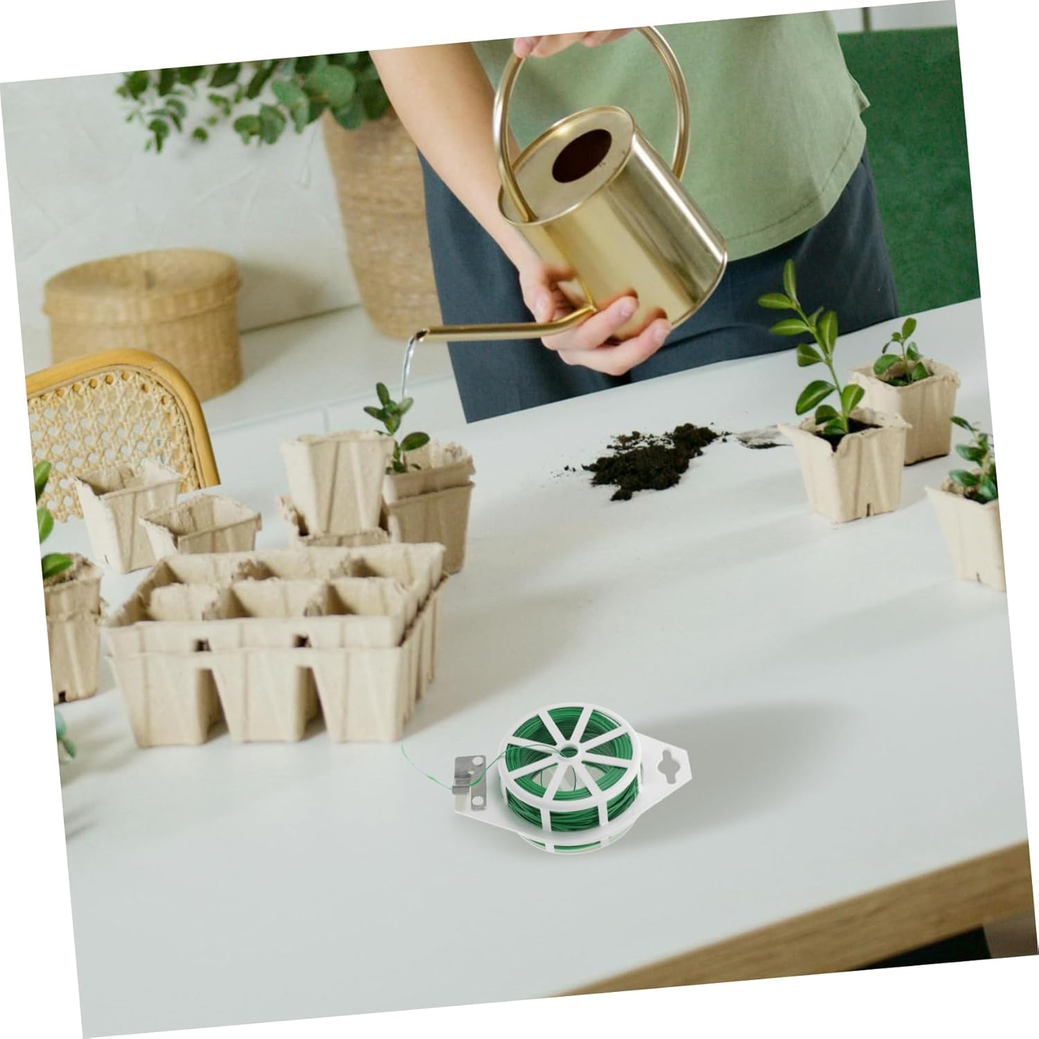 BEBEMOKO Garden Plant Ties of Reusable Twine Straps Cutting Tool Weatherproof Plant Fixing Cables for Gardening image number 3