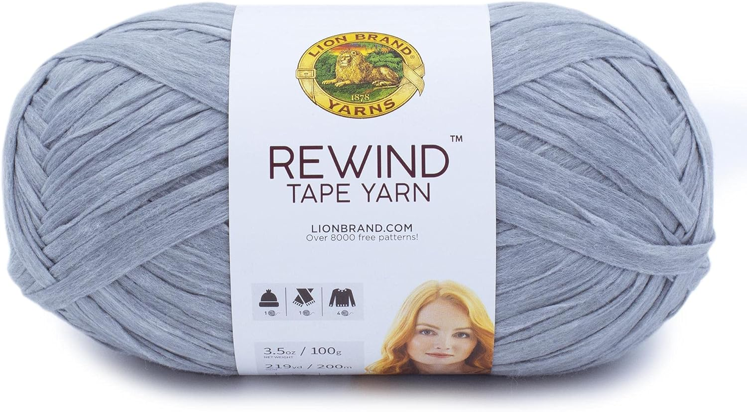 Lion Brand Yarn Rewind Yarn, Yarn for Knitting and Crocheting, Craft Tape Yarn, 1-Pack, Mahogany Rose, 657 Foot (Pack of 1)