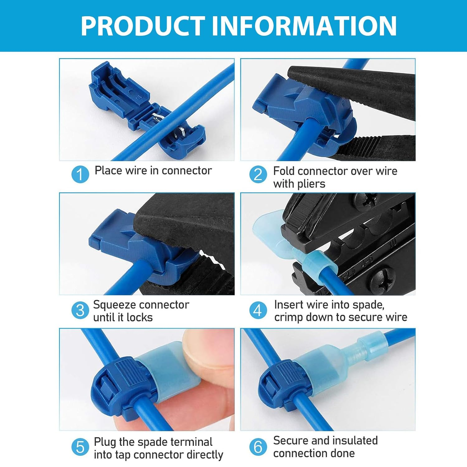 240Pcs T Tap Wire Connectors, T Wire Quick Splice Connector, Quick Splice Electrical Wire Terminals Connectors, T Connectors for Wiring with Storage Case, for Wiring Automotive image number 3