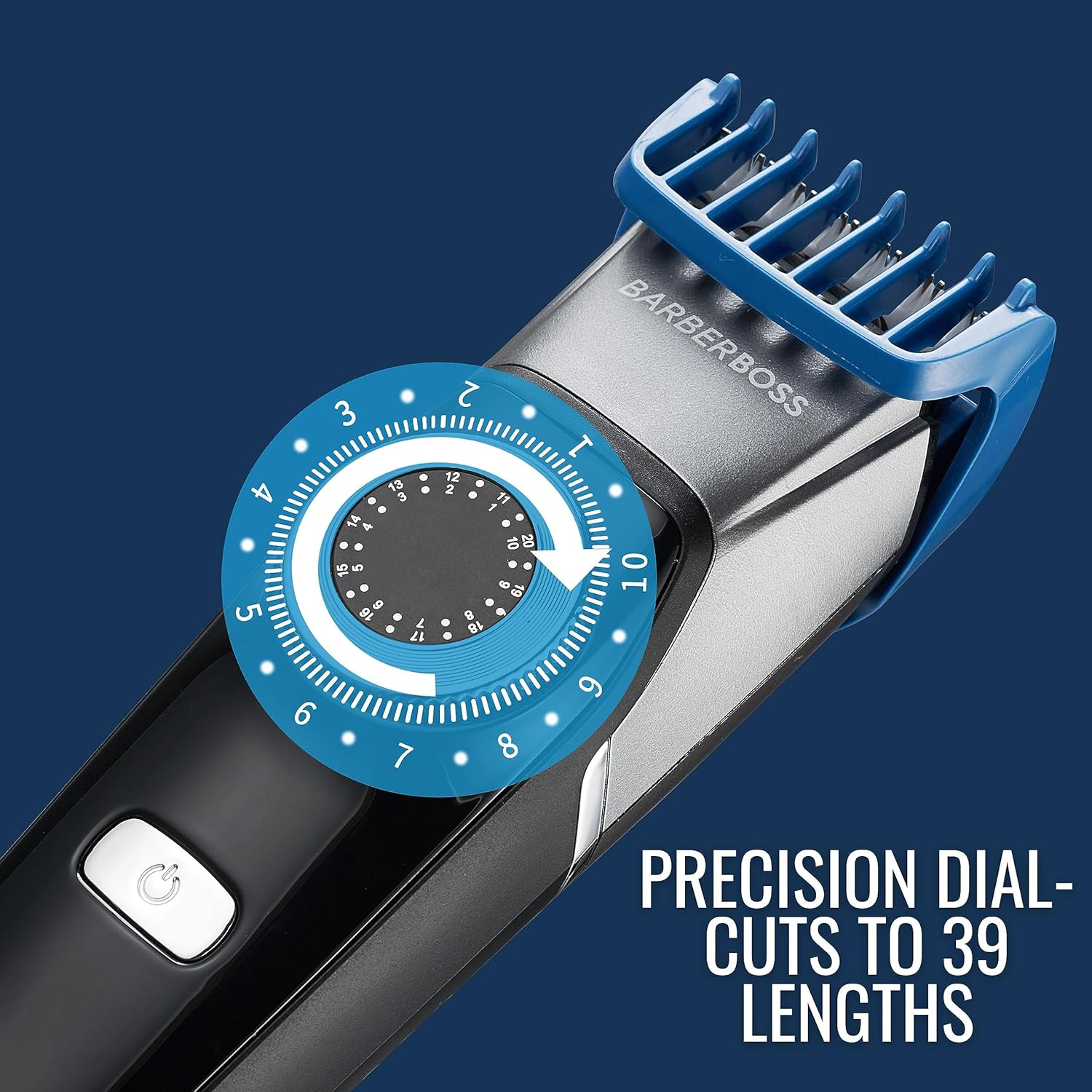 Barberboss 3 in 1 Facial Grooming Kit, Hair, Detail & Beard Trimmer, Men&rsquo;S Hair Clipper, Precision Control Dial, 4 Guide Combs, USB Rechargeable, LED Display, 100% Waterproof, QR-6086 image number 2