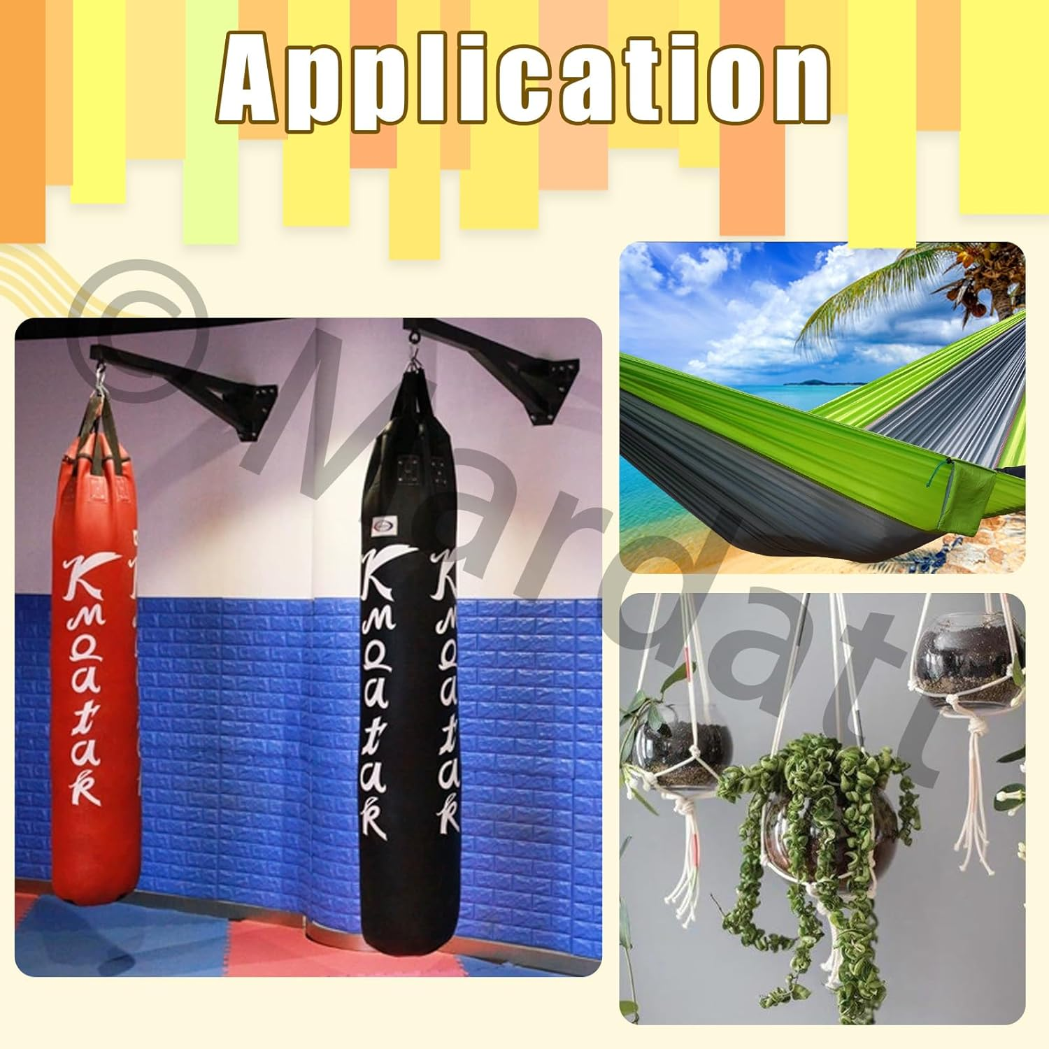 Mardatt 8Pcs M6 Premium Square Pad Eye Hooks, 304 Stainless Steel Pad Eye Plate U Hooks Snap Hook, Marine Hardware Staple Hook Loop Swivel Hooks Wall-Mounted with Screws for Outdoor Indoor Activity image number 5