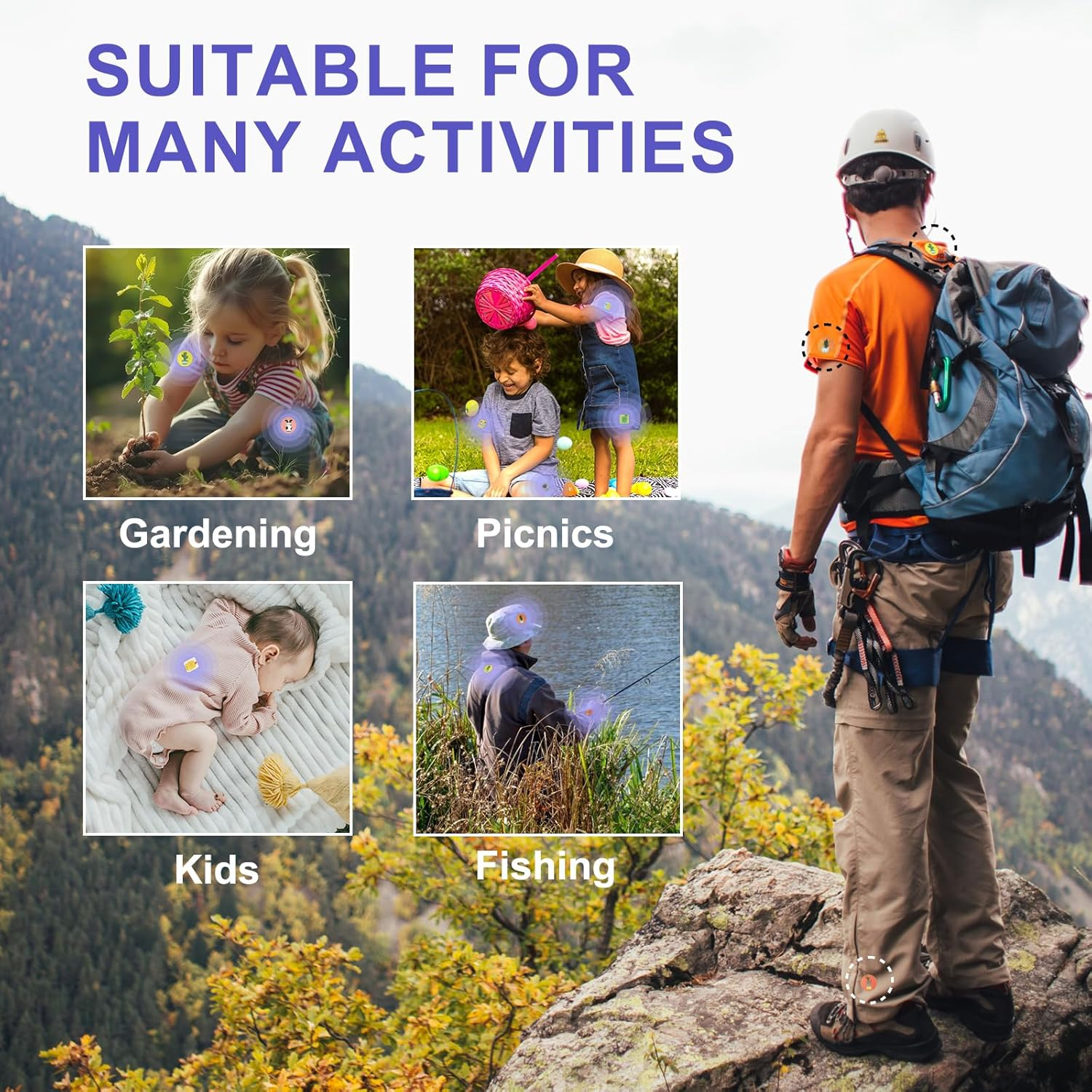 HAIKEYJO 144 PCS Mosquito Patches Stickers for All Family Members, All Natural Citronella Essential Oil, Ideal for Outdoors, Outer Space + Dinosaurs + Animals - Blue image number 6