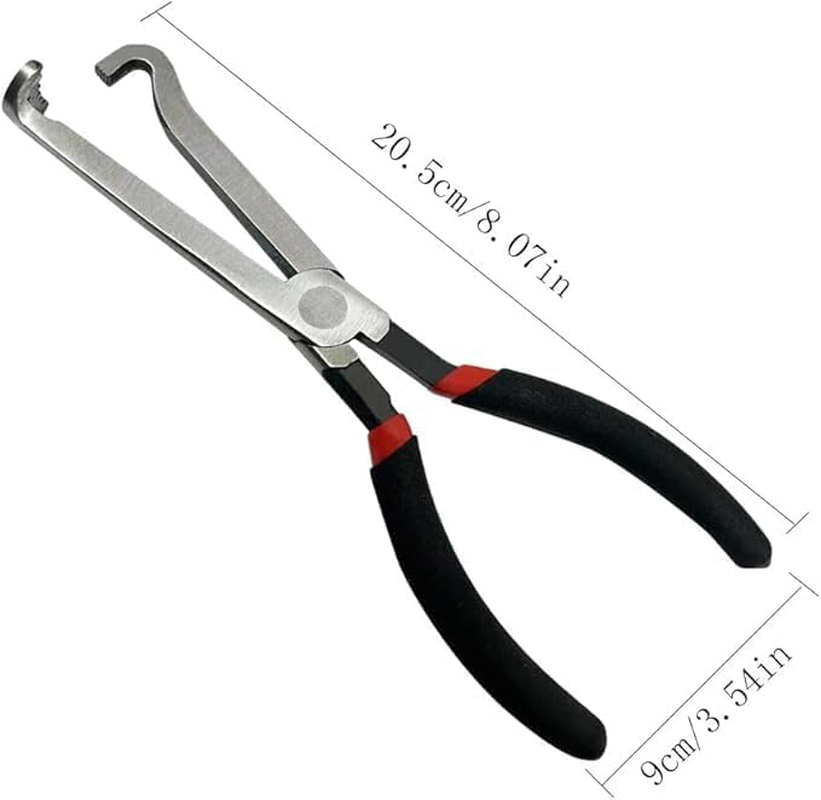 Electrical Disconnect Pliers, 1 Automotive Electrical Connector Disconnect Pliers, Long Spark Plug Disassembly Pliers, Tear down Air Flow Sensors Fuel Injectors (Red) image number 2