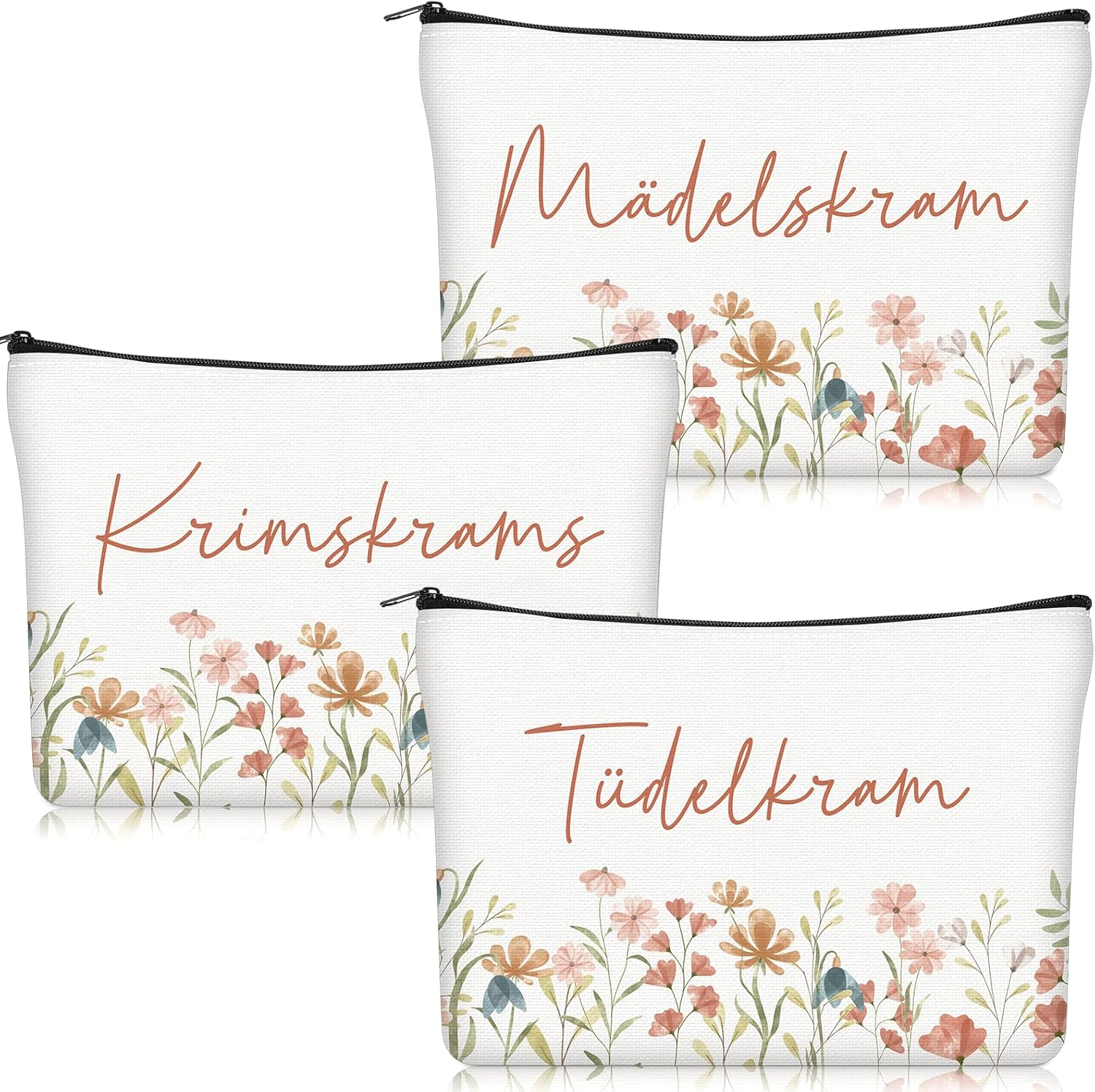 Geiserailie Pack of 3 Cosmetic Bag Small Makeup Bag with Saying Toiletry Bag Makeup Bag with Zip Gift for Women Girlfriend Mum Colleague for Bathroom Backpack Luggage image number 4