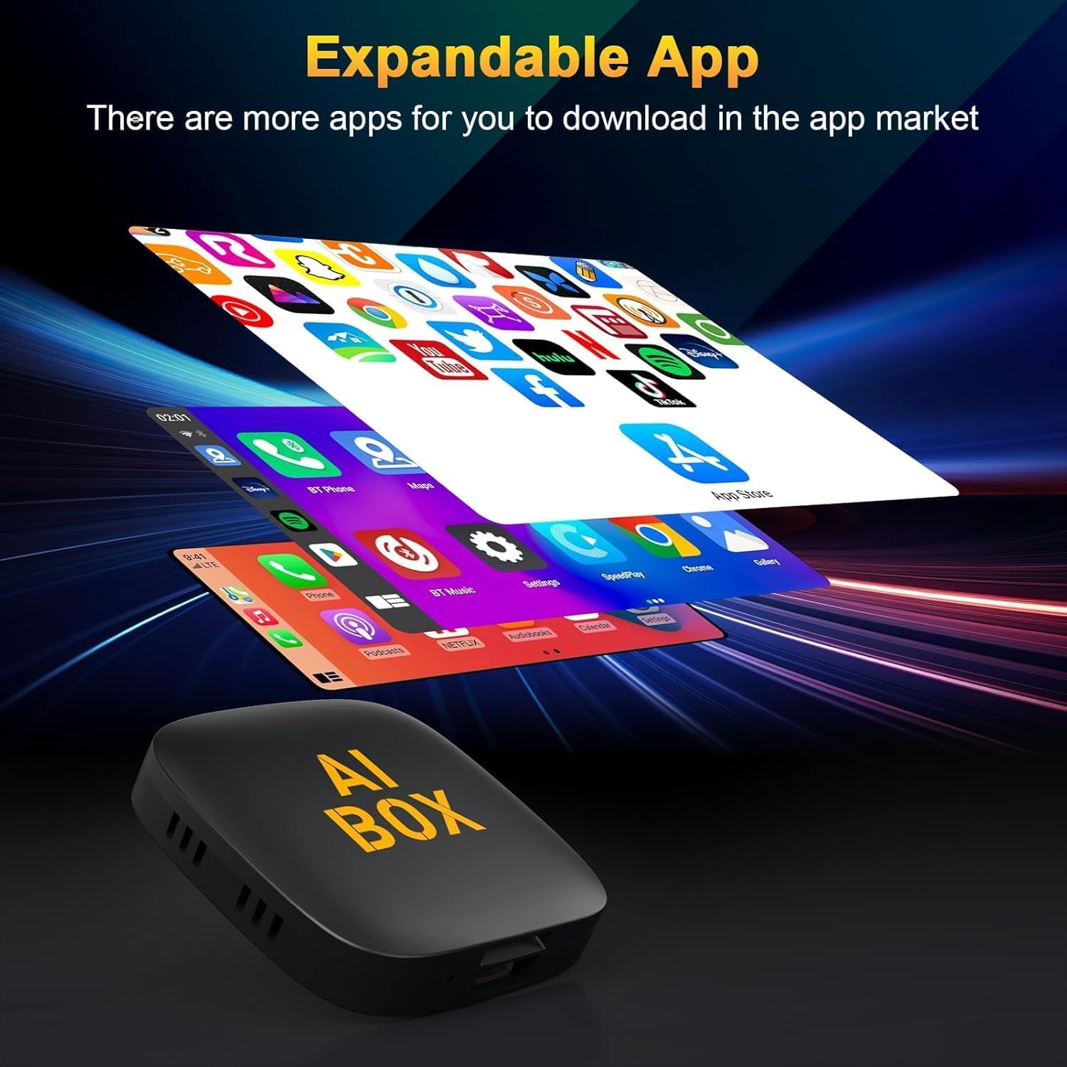 5 in 1 Wireless Carplay Adapter and Android Auto Adapter Support Netflix/Youtube - Carplay Ai Box Convert Carplay Dongle TF Card/U Disk Magic Link for OEM Wired Carplay/Android Auto Cars