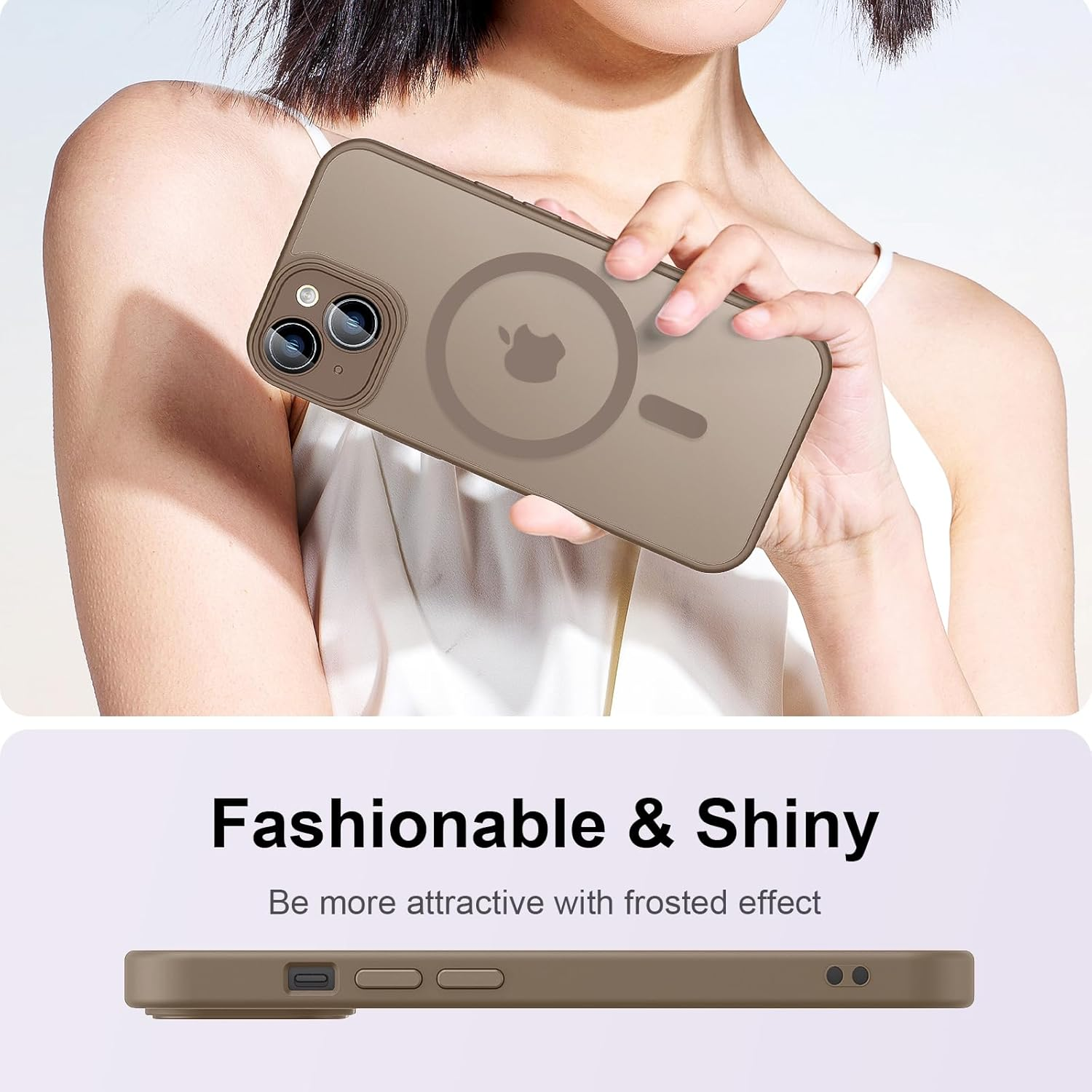 Magnetic Case for Iphone 13 Case, [Compatible with Magsafe] Drop Protection Skin-Friendly Shockproof Protective Translucent Matte Case Cover for Iphone 13 image number 5