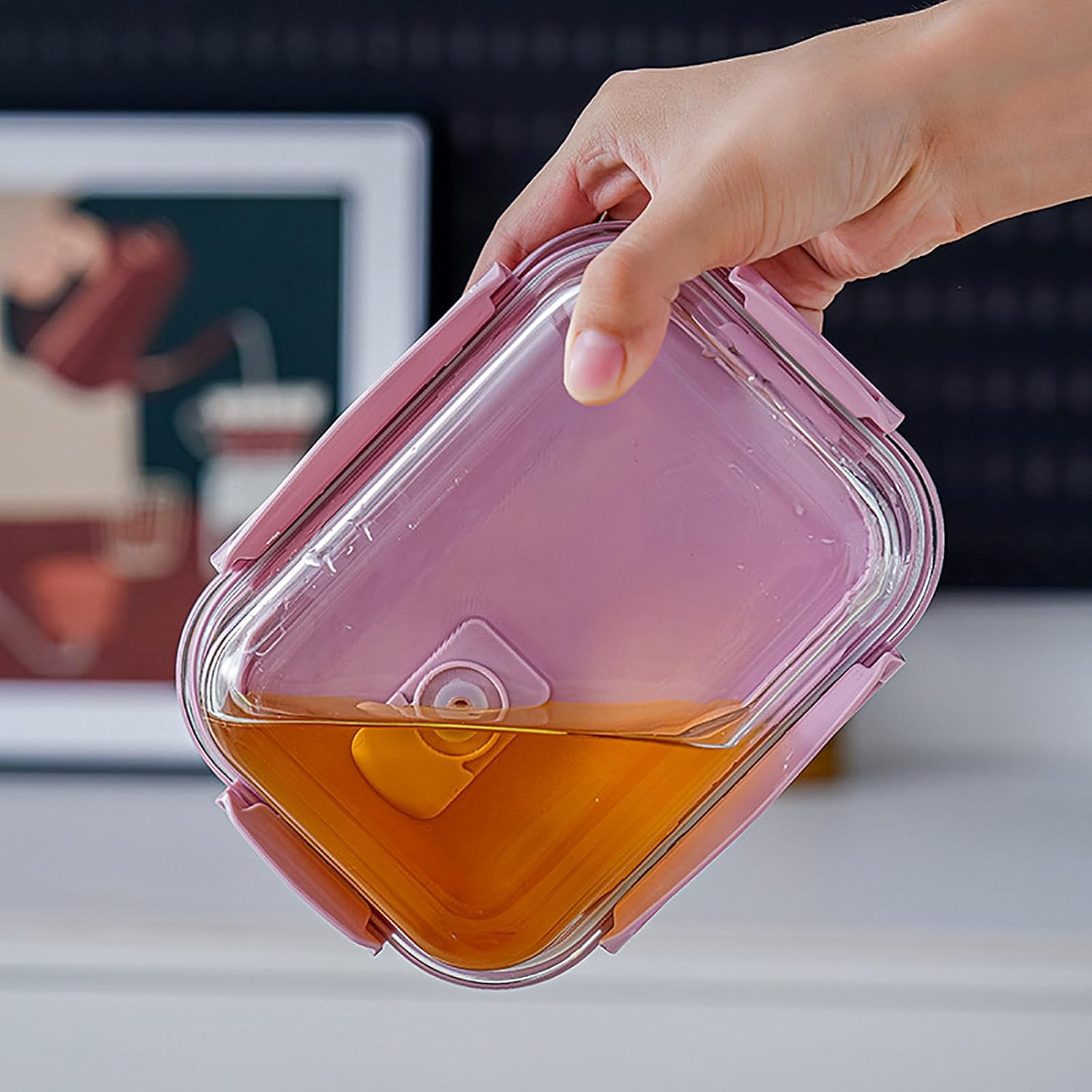 Merrynine Glass Food Storage Containers - 10 Pack, 1040Ml & 370Ml Meal Prep Container with Airtight Leakproof Lids, Reusable Safe for Microwave, Freezer, Dishwasher Kitchen Storage & Organisation image number 2