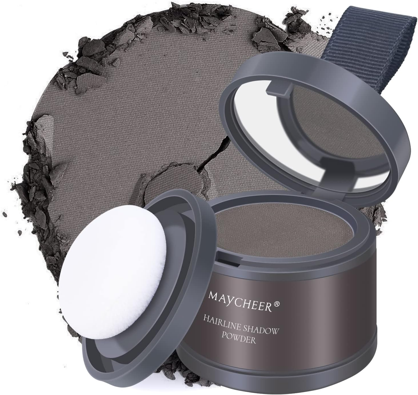 FREEORR 2Pcs Root Touch up Hair Powder, Hairline Shadow Powder for Thinning Hair and Gray Coverage #05 Black