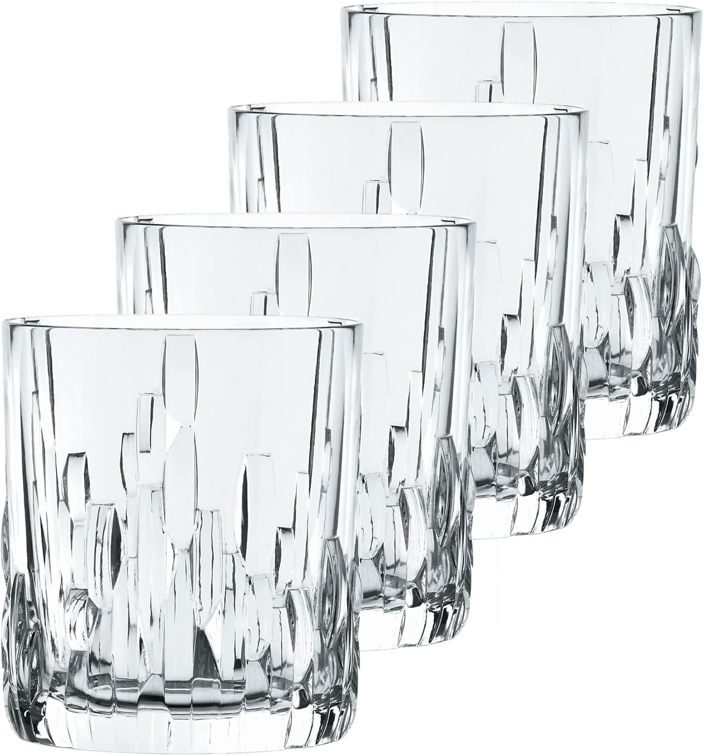 Nachtmann Shu FA Crystal Whisky Tumbler, Clear &ndash; Inspired by Chinese Calligraphy for Textured, Artistic Presentation &ndash; Durable Machine-Made Barware &ndash; 330 Ml Capacity (Pack of 4) image number 2