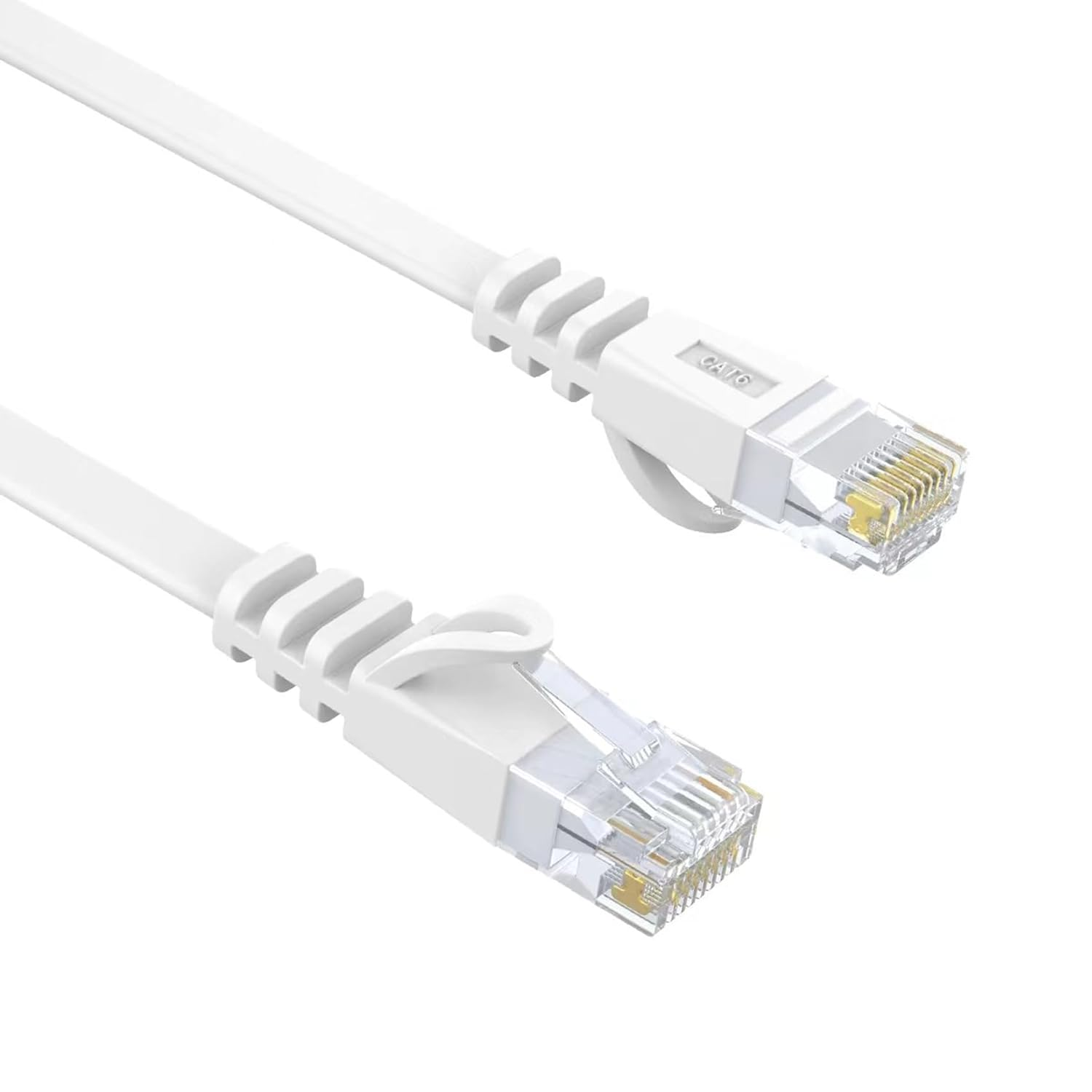 Ethernet Cable Cat6 0.5M,White LAN Cable Rj45,Gigabit Network Cable,Internet Cable Flat Snagless Patch Cord,250Mhz Computer Cable High Speed 1.5Ft image number 1