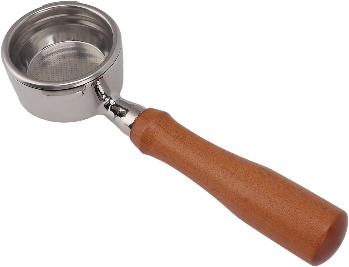 58Mm Bottomless Portafilter, Stainless Steel Naked Portafilter with 2 Ears & Wood Handle Coffee Portafilter for GAGGIA for Baby, for Classic, for Espresso Deluxe, for Evolution