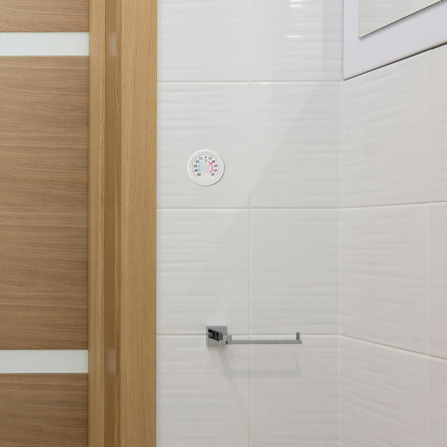 Yardenfun 4Pcs round Plastic Wall Temperature Gauge with Easy-Read Dial for Indoor Outdoor Use Accurate Pointer Thermometer for Home Garden Patio Office Monitoring Installation image number 3