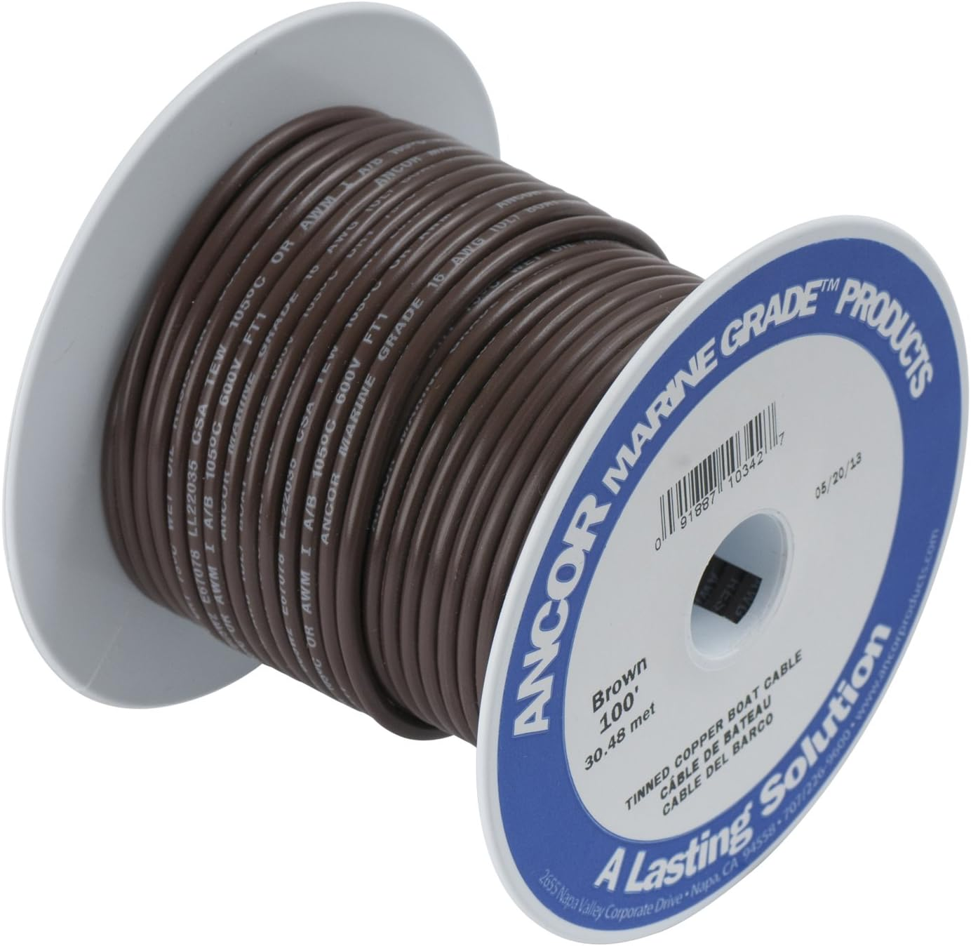 Ancor Marine Grade Primary Wire and Battery Cable - 25 Feet, 12 Awg, Brown