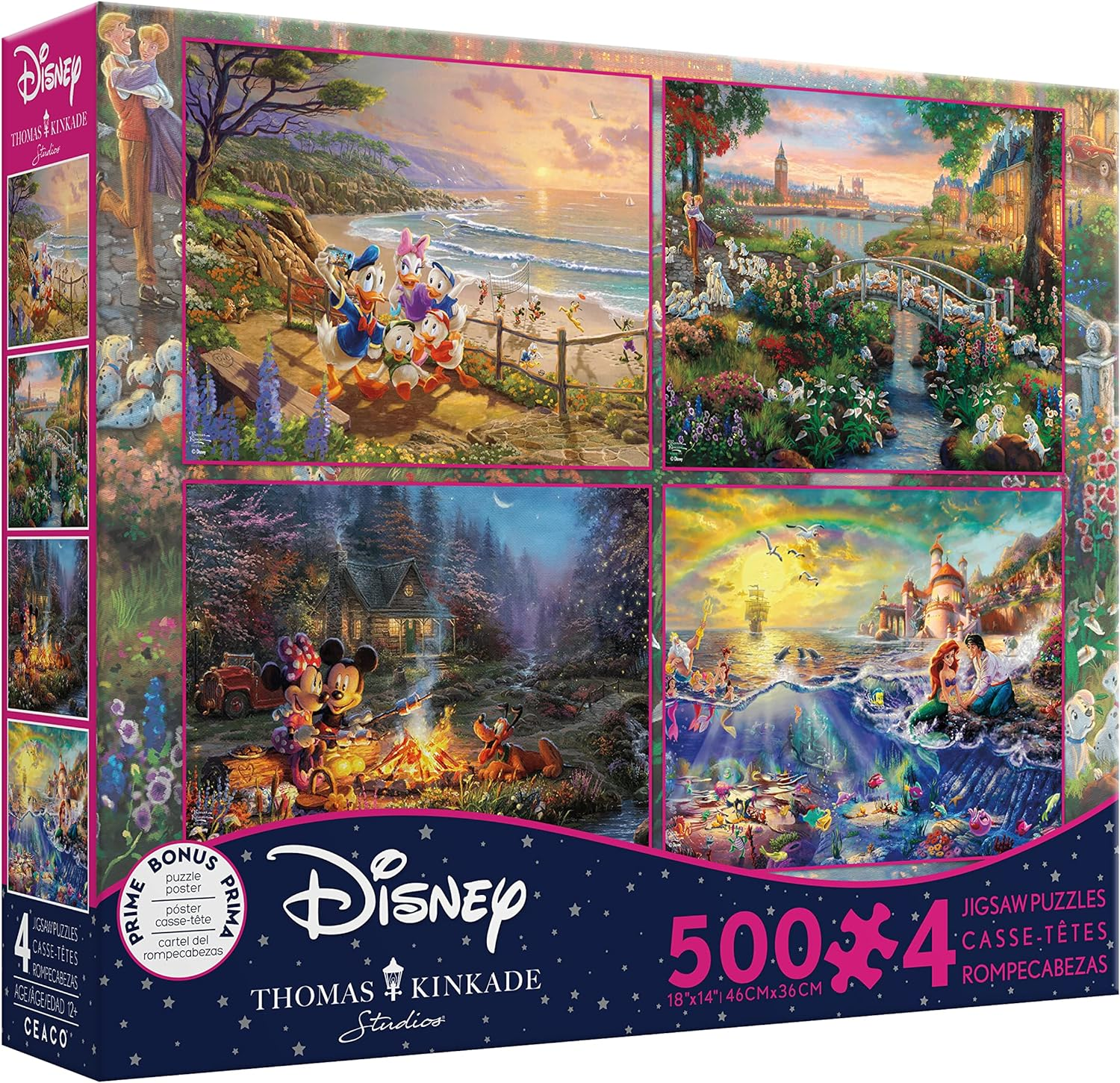 Ceaco Kinkade Disney Dreams 4-In-1 Series 10 Jigsaw Puzzle (500 Pieces) image number 4